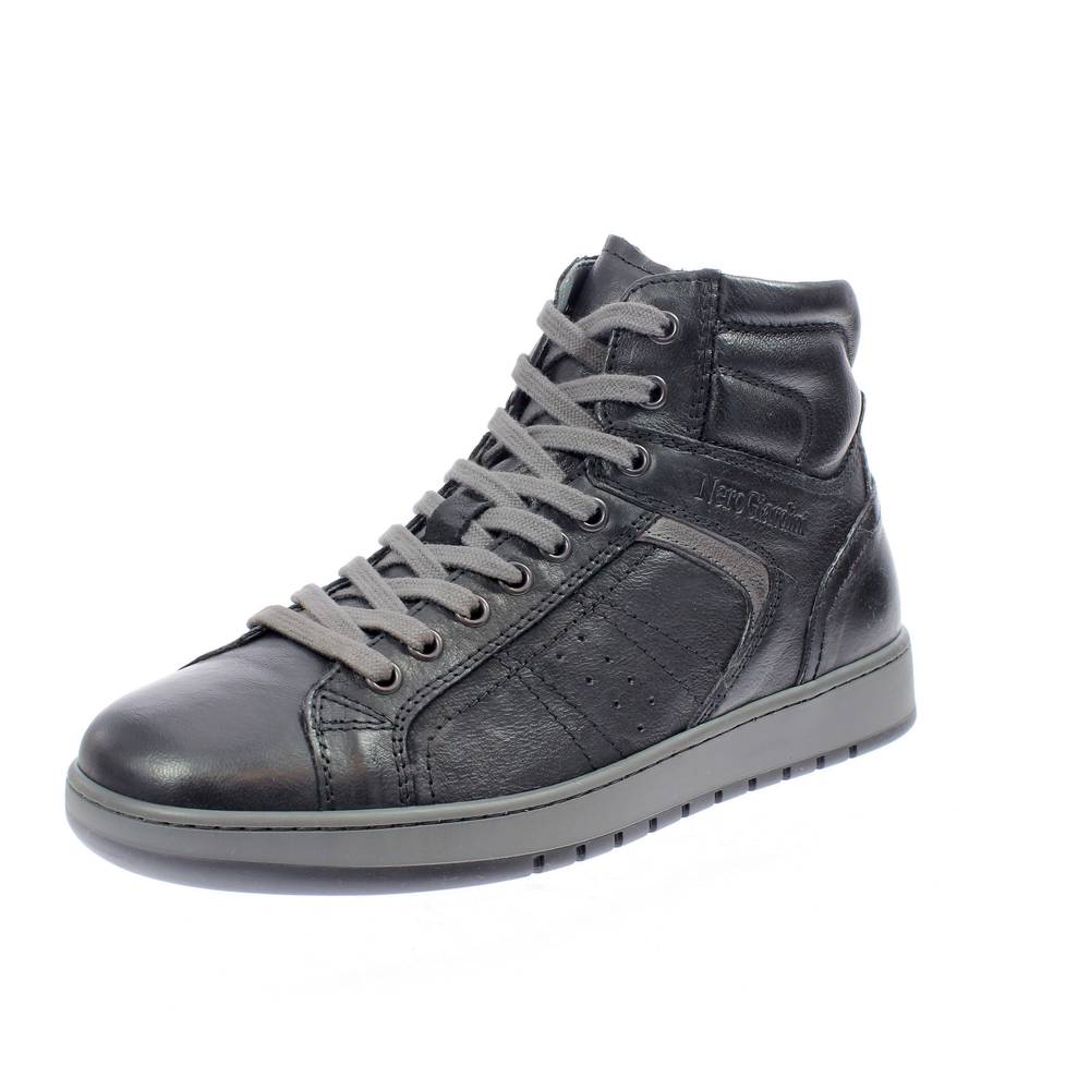 Details zu Nerogiardini I102190u Sneakers Alte In Pelle Nero 100 Uomo Scarpe Sneakers Preiswerte Angebote