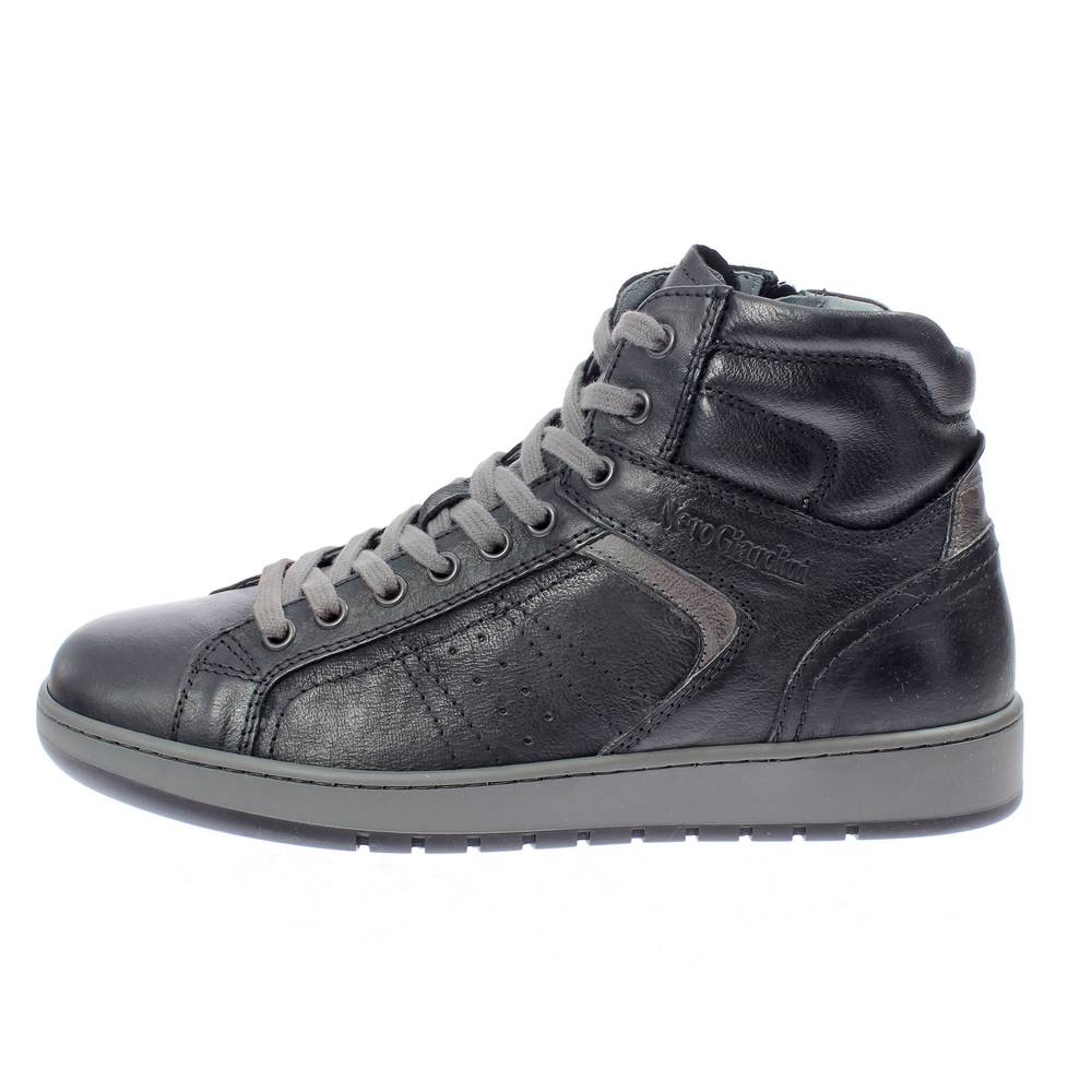 Details zu Nerogiardini I102190u Sneakers Alte In Pelle Nero 100 Uomo Scarpe Sneakers Preiswerte Angebote