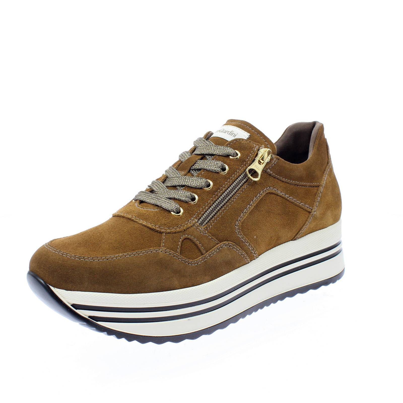 Кроссовки Nerogiardini из велюра на платформе Pelle Con Marrone - Donna Scarpe 24290₽