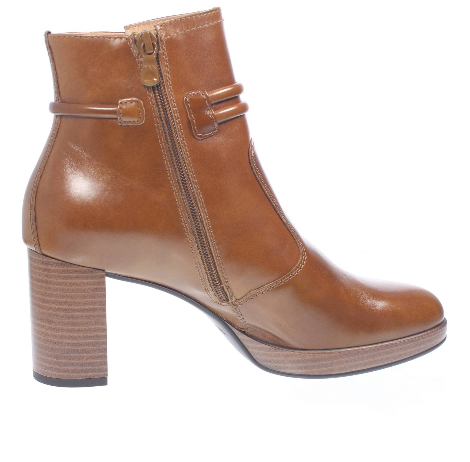 NEROGIARDINI Lederstiefeletten mit Absatz Damen braun Foto 2