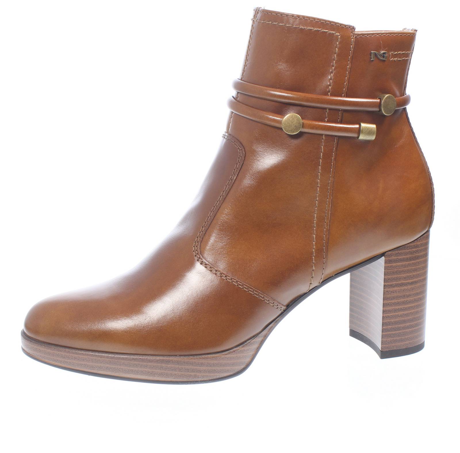 NEROGIARDINI Lederstiefeletten mit Absatz Damen braun Foto 3