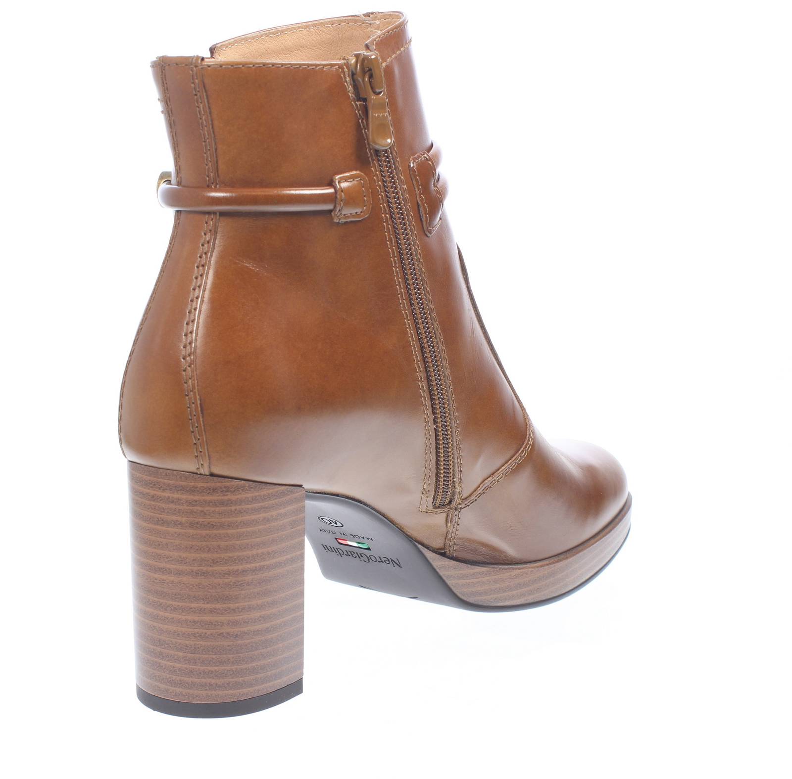 NEROGIARDINI Lederstiefeletten mit Absatz Damen braun Foto 4
