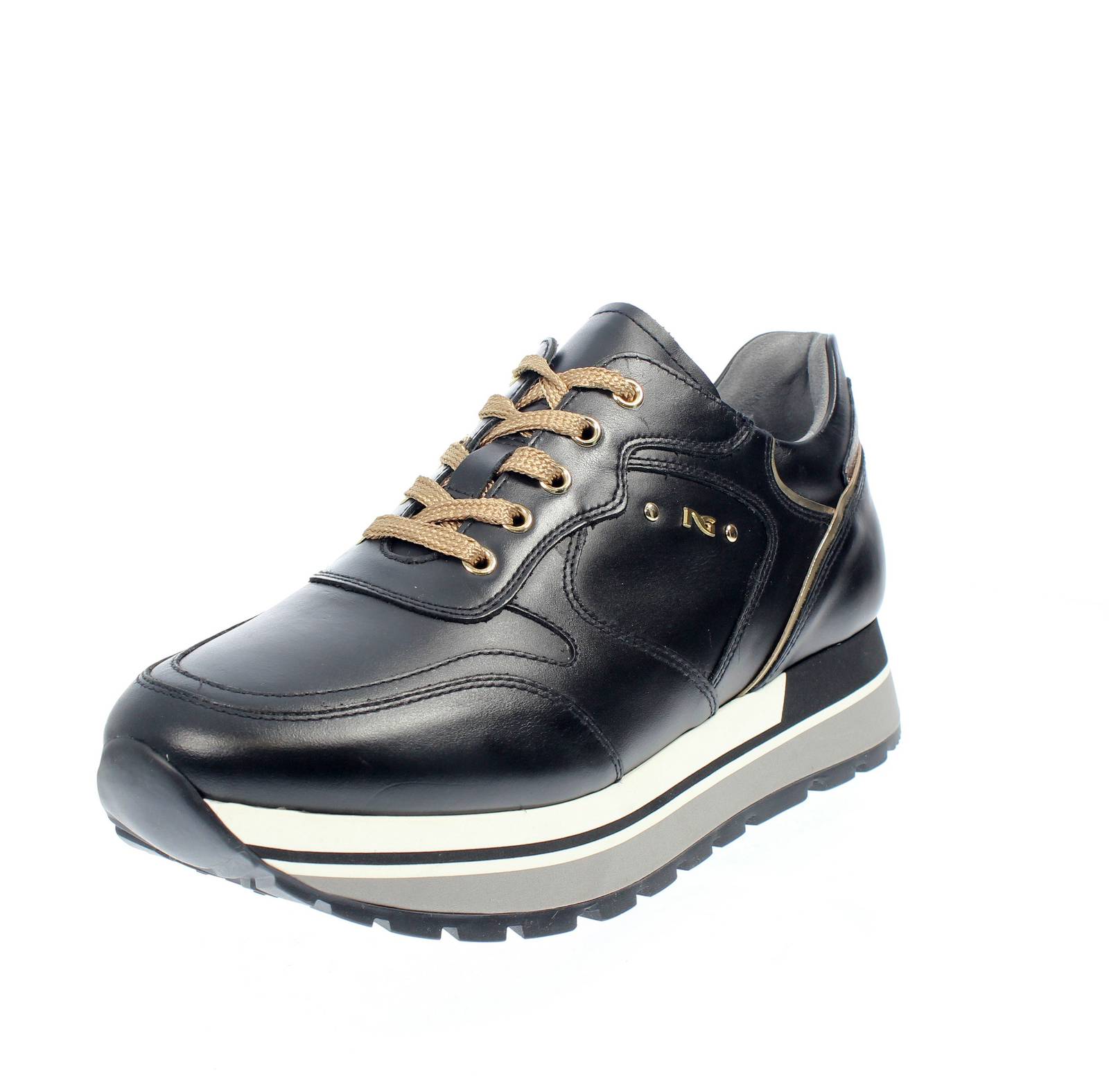 Кроссовки Nerogiardini из коллекции Pelle Con Suola Rialzata Nero - Кроссовки Donna Scarpe