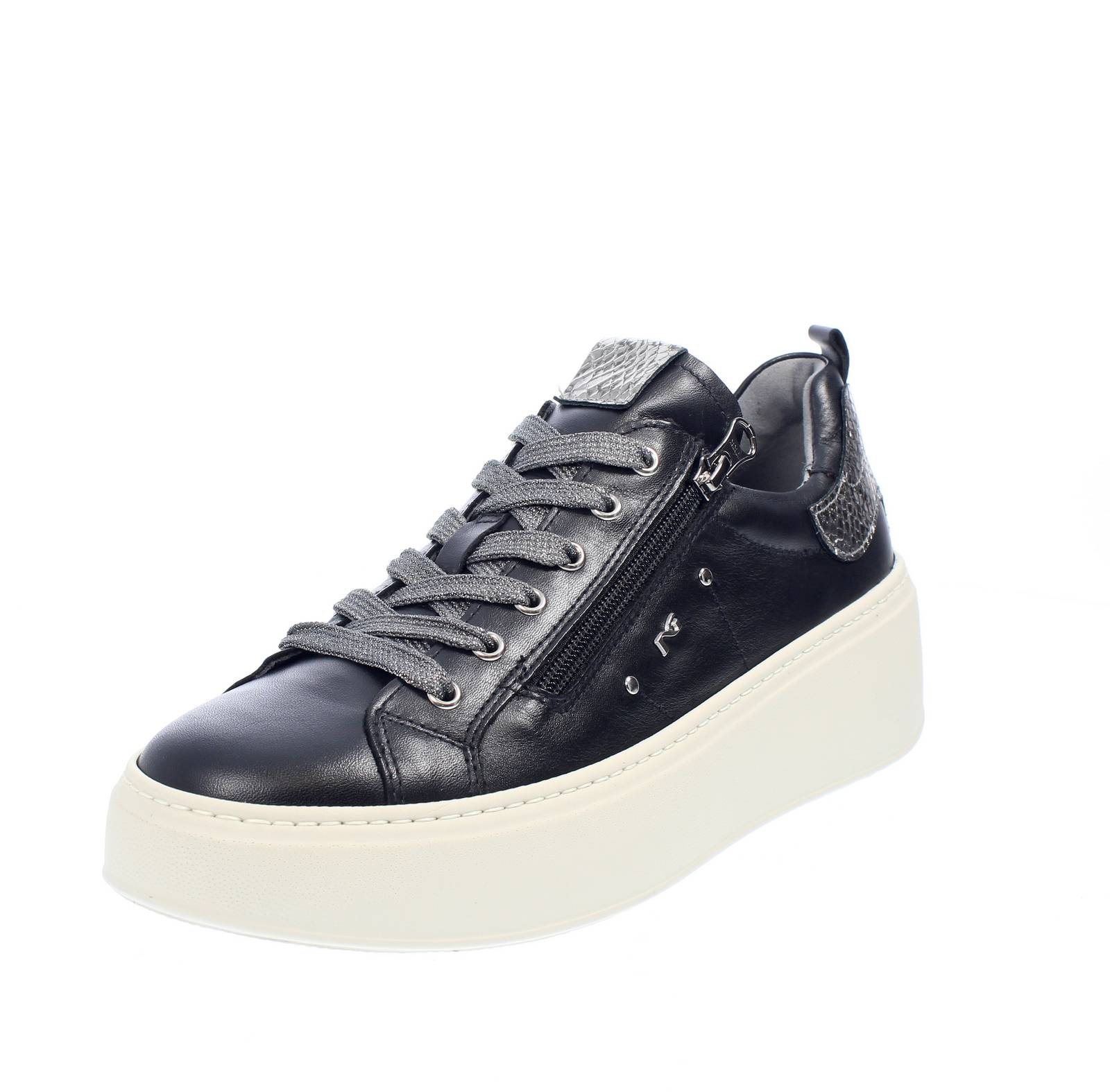 Кроссовки Nerogiardini из коллекции Pelle Con Suola Rialzata Nero - Кроссовки Donna Scarpe