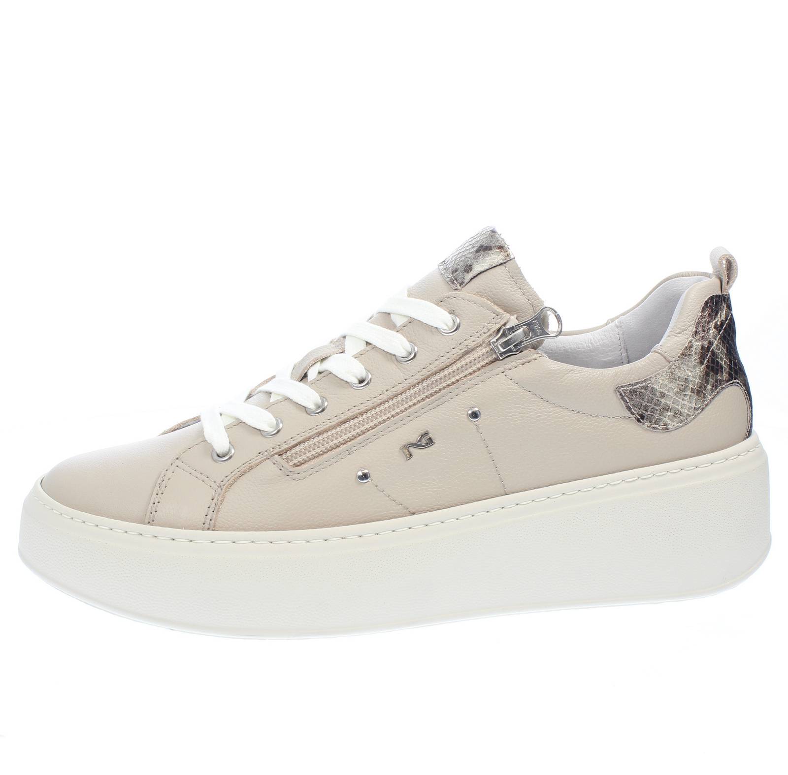 NEROGIARDINI Sneakers in Pelle con suola rialzata Donna bianco Foto 3