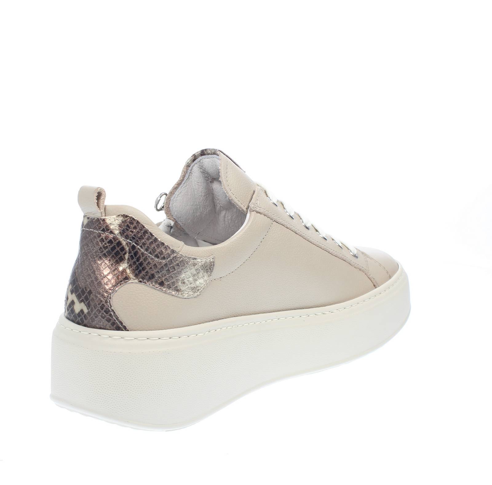 NEROGIARDINI Sneakers in Pelle con suola rialzata Donna bianco Foto 4