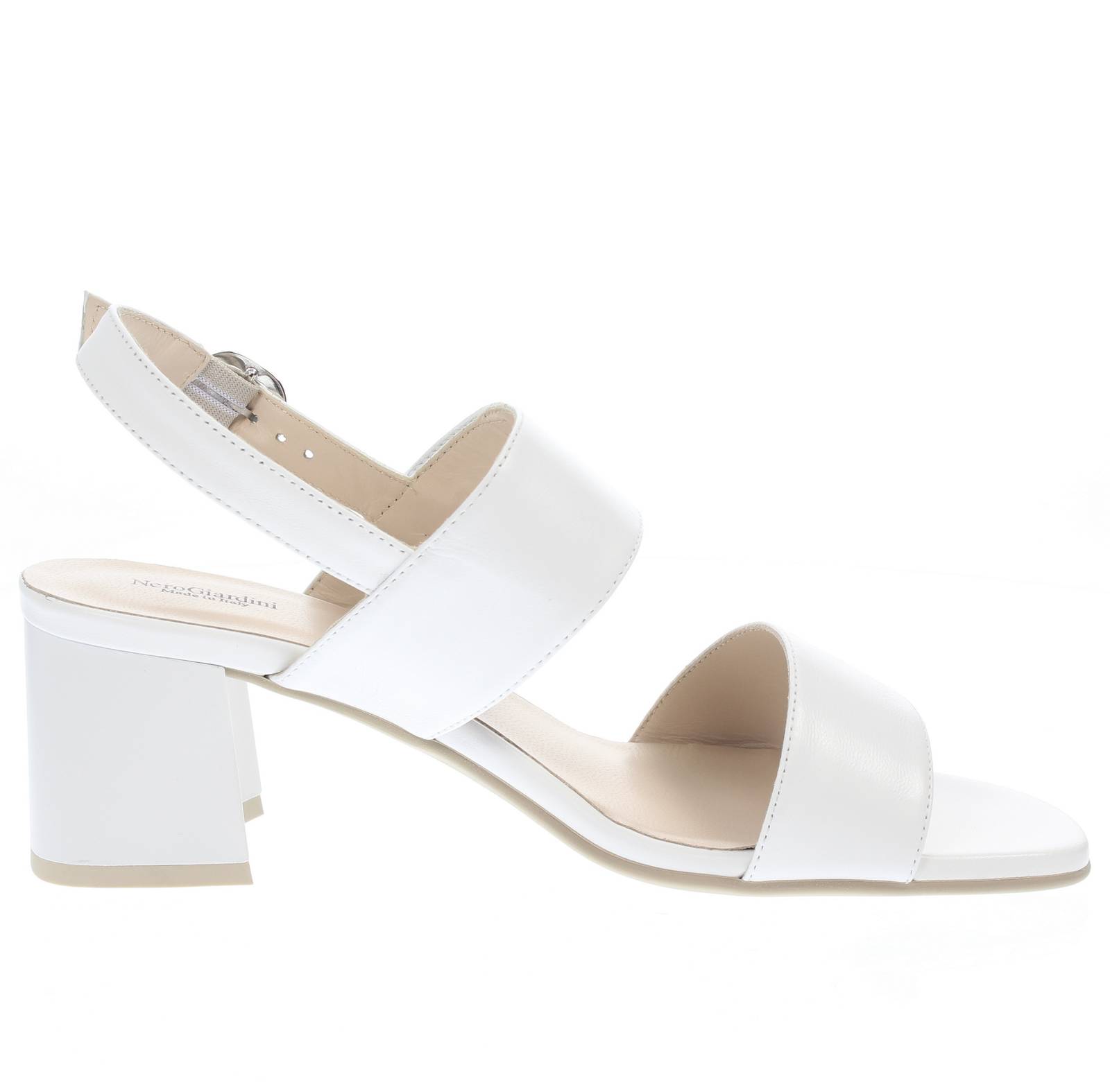 NEROGIARDINI Sandali in Pelle con tacco Donna bianco Foto 2