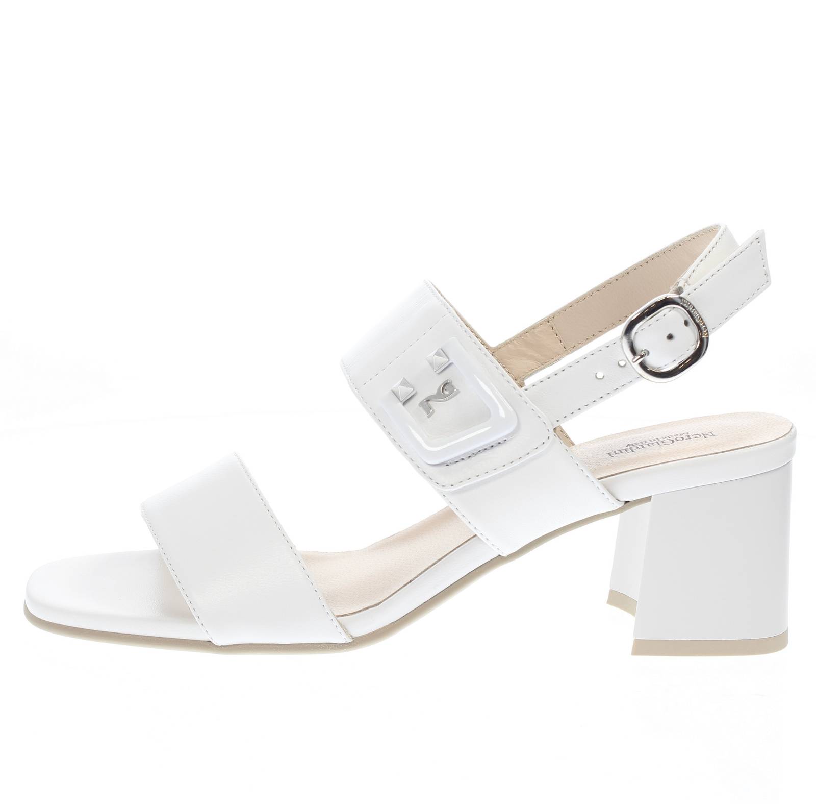 NEROGIARDINI Sandali in Pelle con tacco Donna bianco Foto 3
