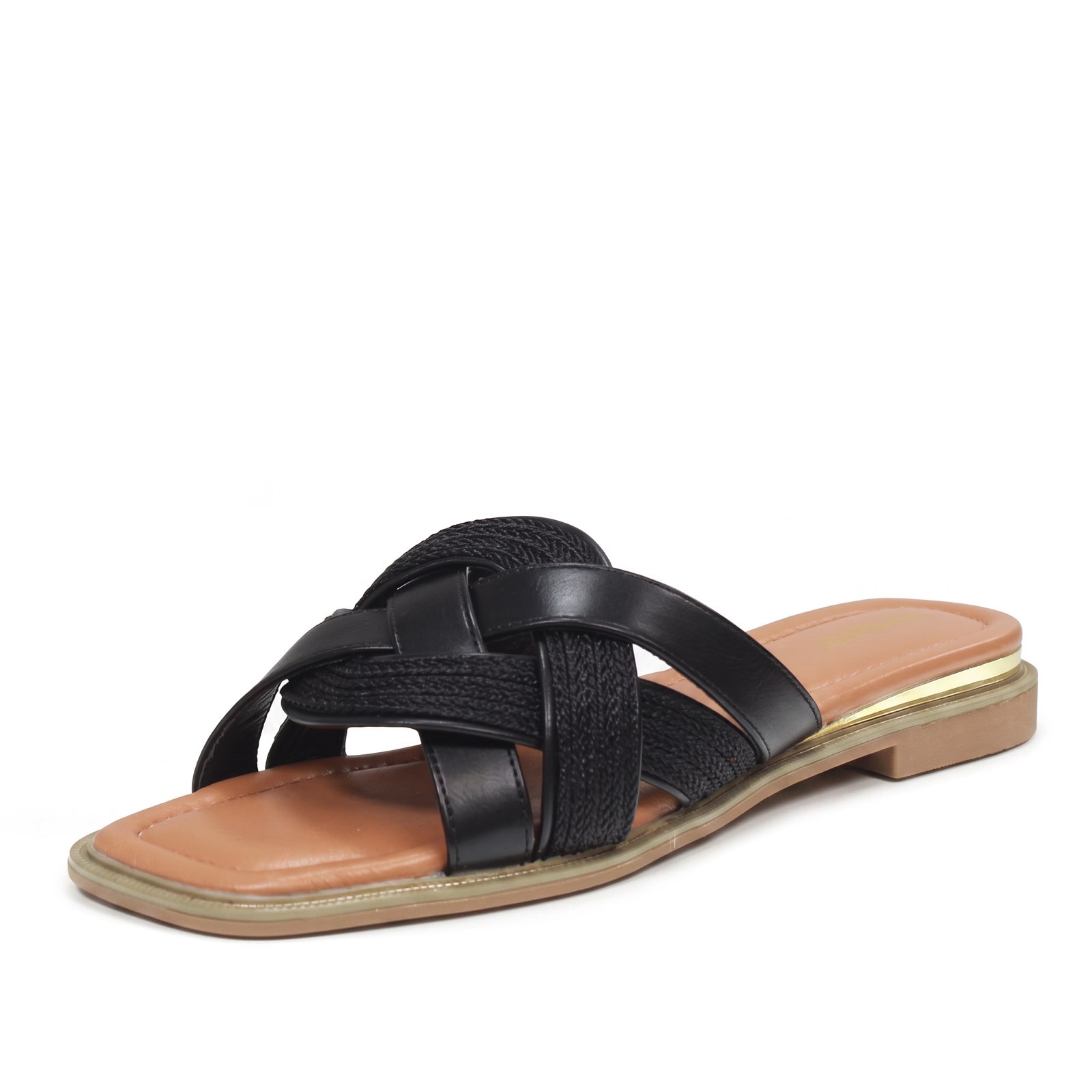 IMPRONTE Serenella Braid - Pantoufles à bride Femme noir