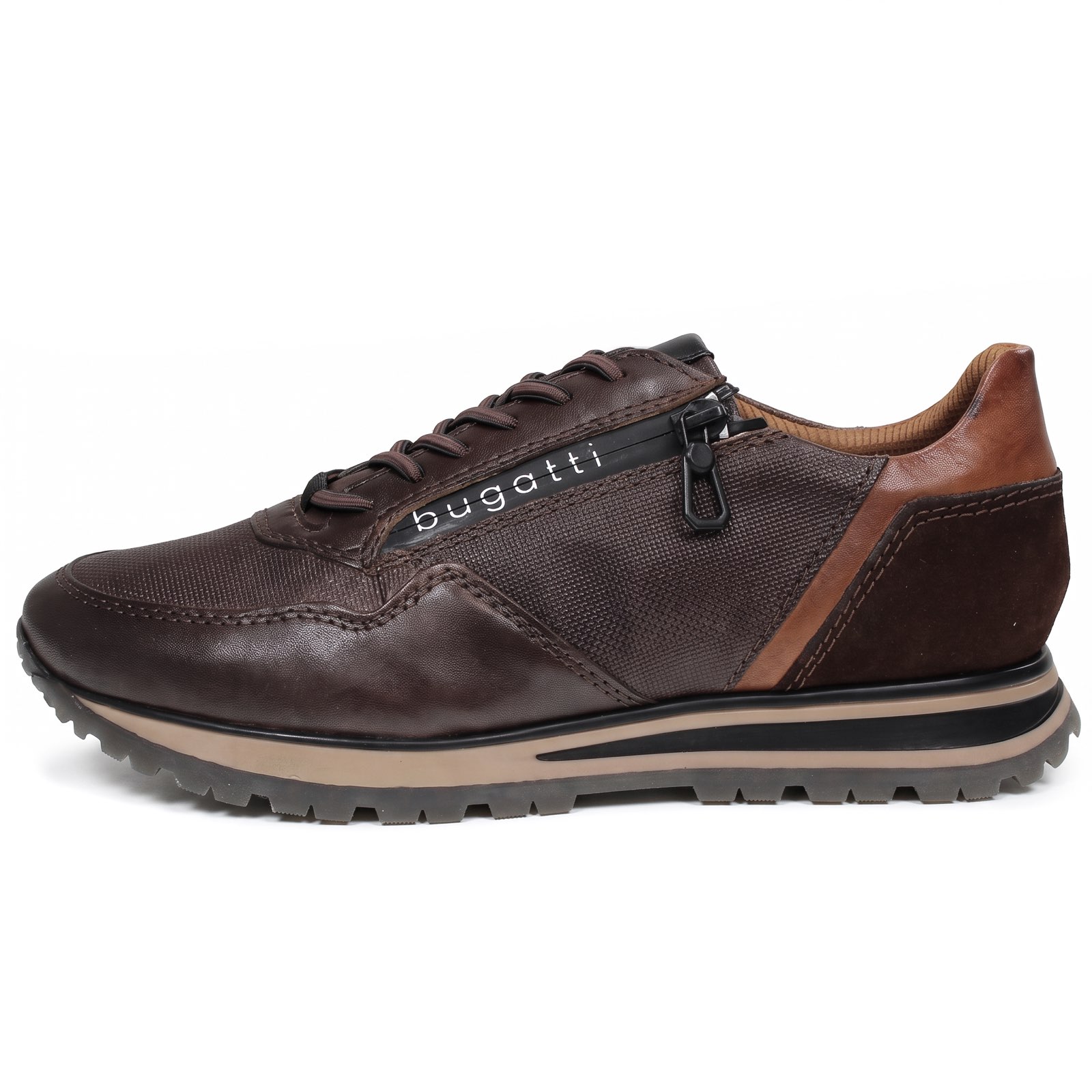 BUGATTI Philip – Sneakers aus Leder mit Reißverschluss Herren braun Foto 4