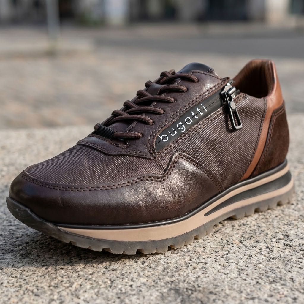 BUGATTI Philip – Sneakers aus Leder mit Reißverschluss Herren braun Foto 5