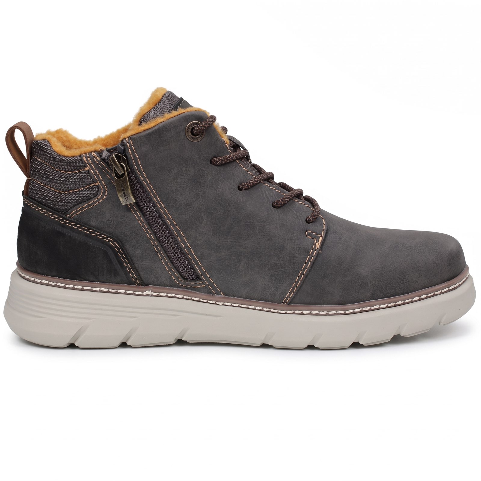 BUGATTI Palau - Sneakers montantes à fermeture éclair Homme marron Photo 3
