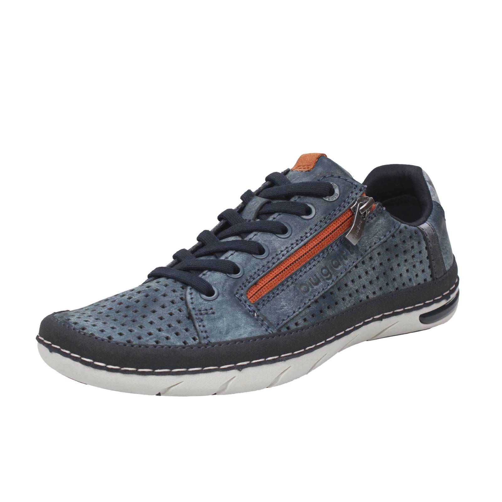 BUGATTI Gienans - Baskets basses avec fermeture éclair Homme bleu