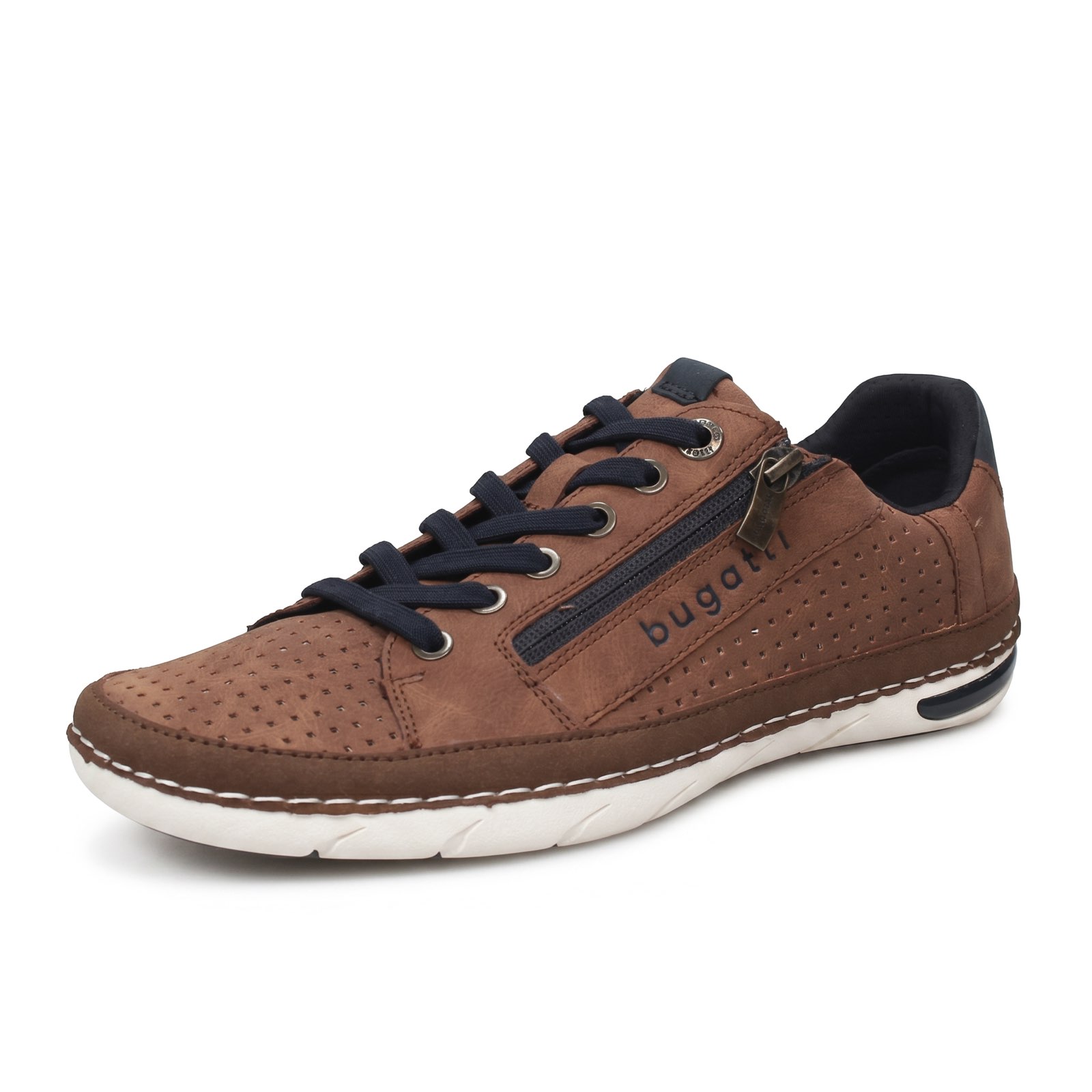 BUGATTI Gienans - Baskets basses avec fermeture éclair Homme marron