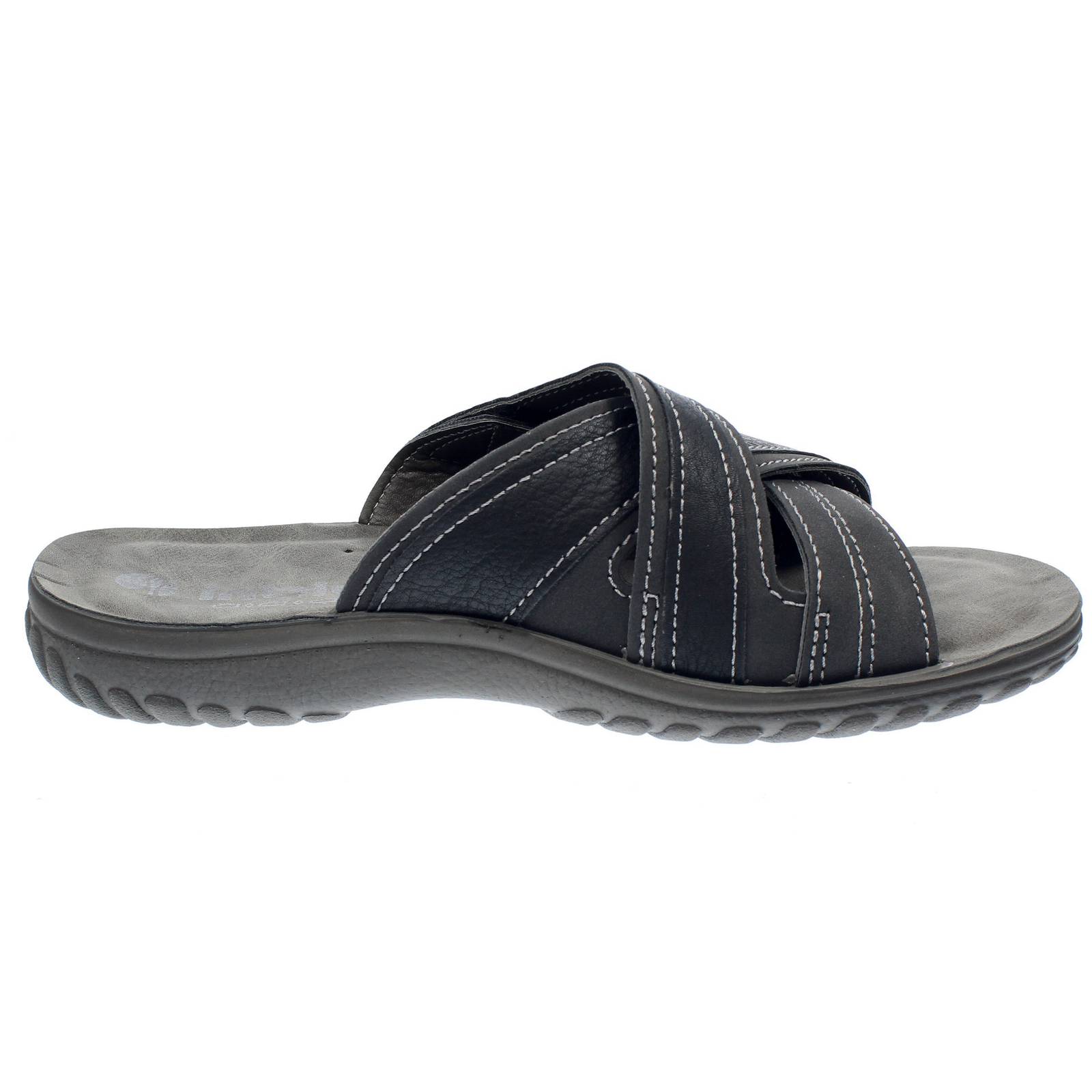 INBLU Chaussons synthétiques à lanières Homme noir Photo 2