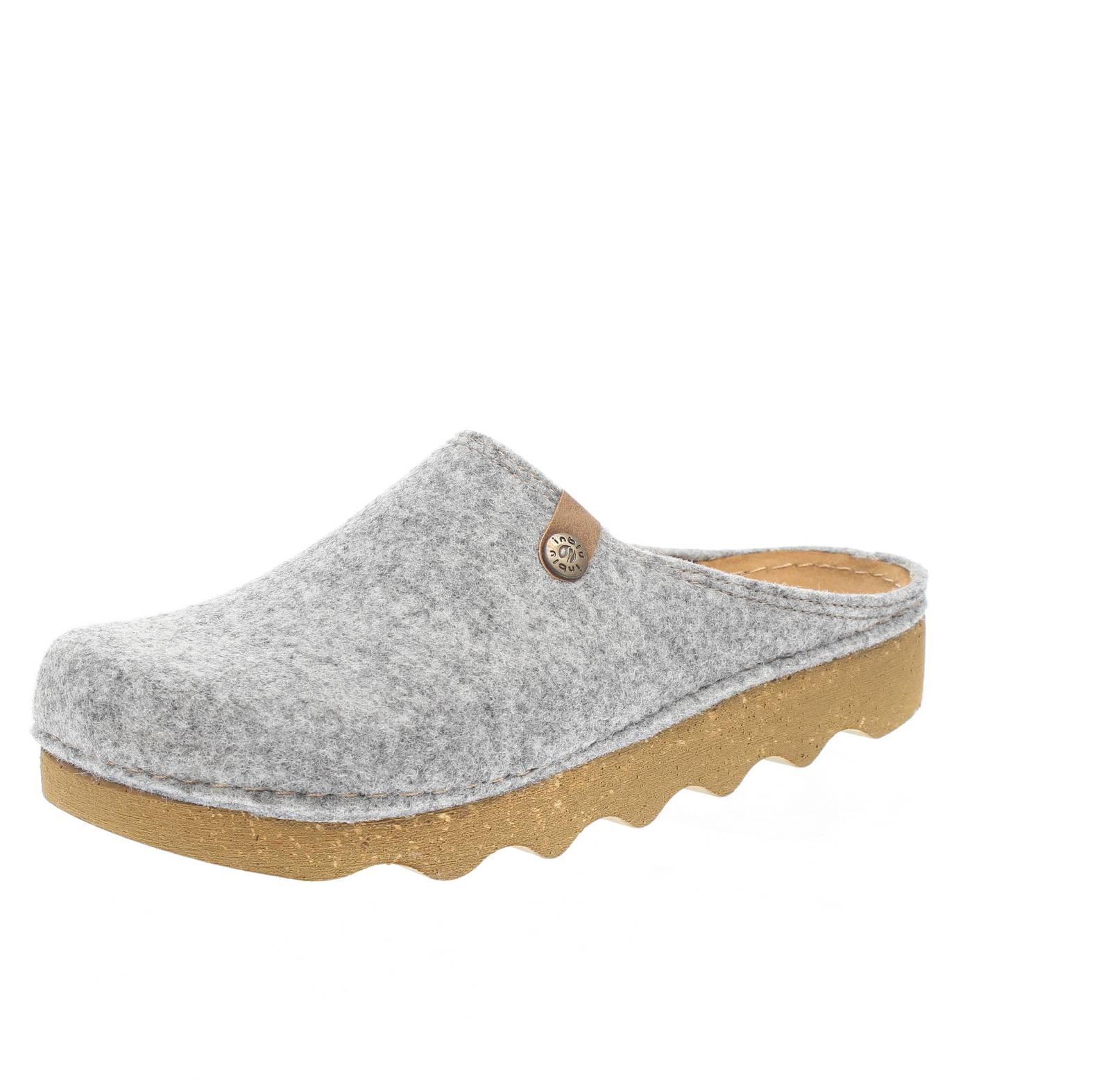 INBLU Pantoffeln aus Stoff mit hoher Sohle Damen grau