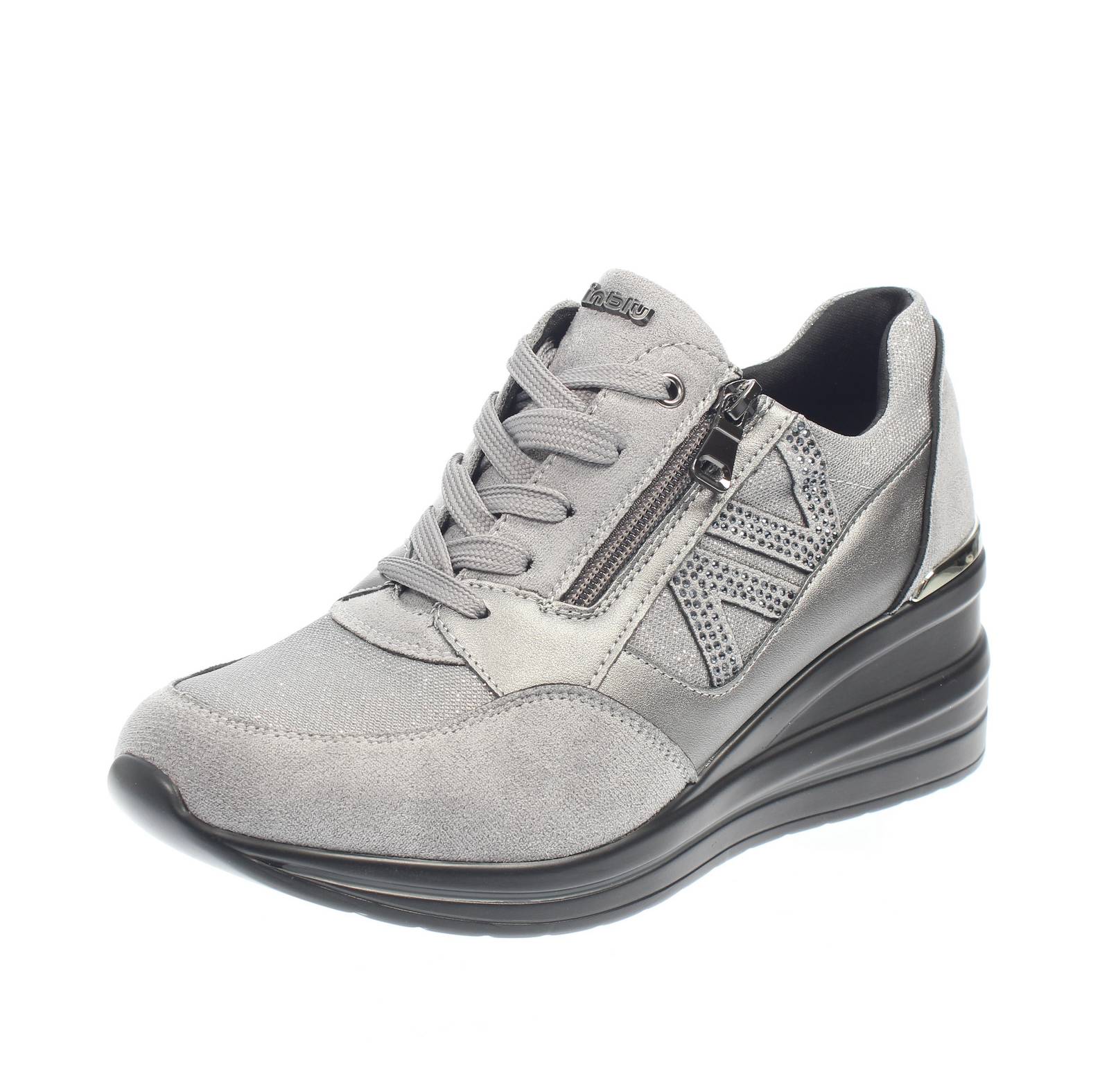 Кроссовки Inblu из синтетического материала с блестками от Zeppa Grigio - Кроссовки Donna Scarpe