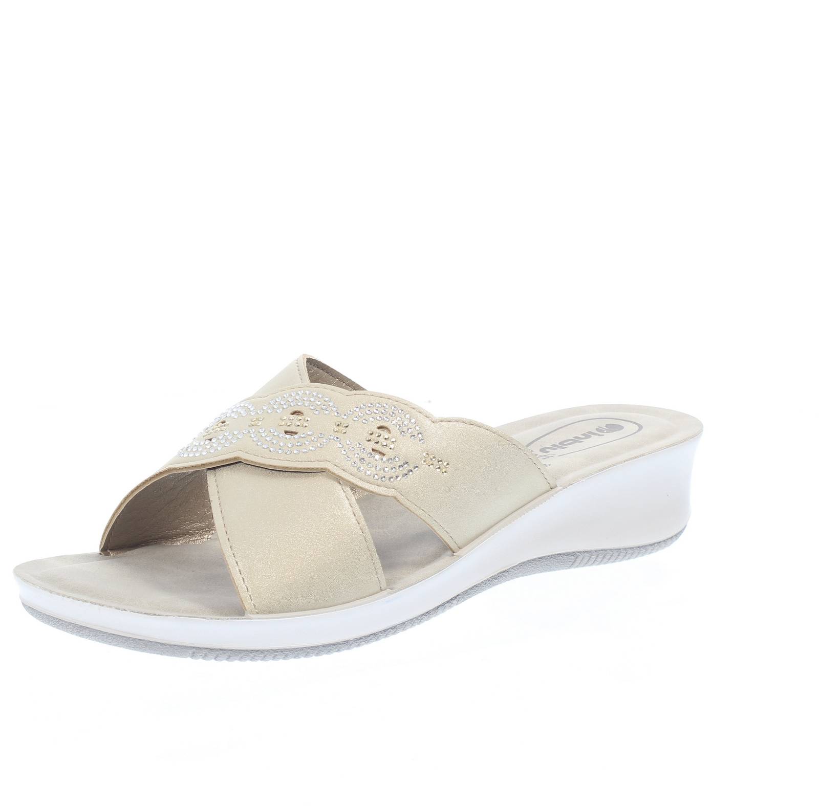 В синем цвете Ciabatte Comfort Con Zeppetta Platino - Фасция Donna Scarpe Ciabatte