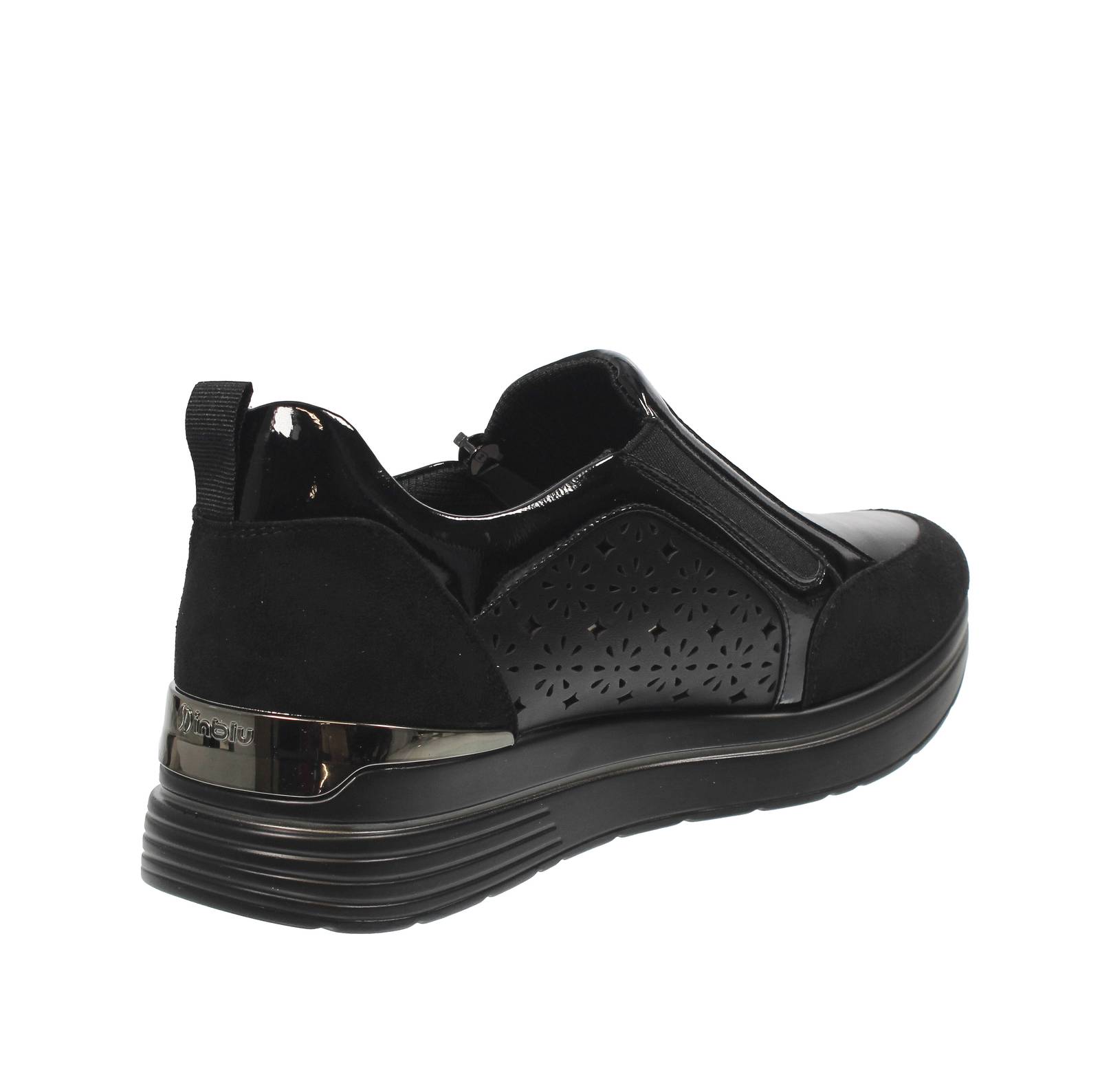 INBLU Sneakers Slip On con cerniera Donna nero Foto 4