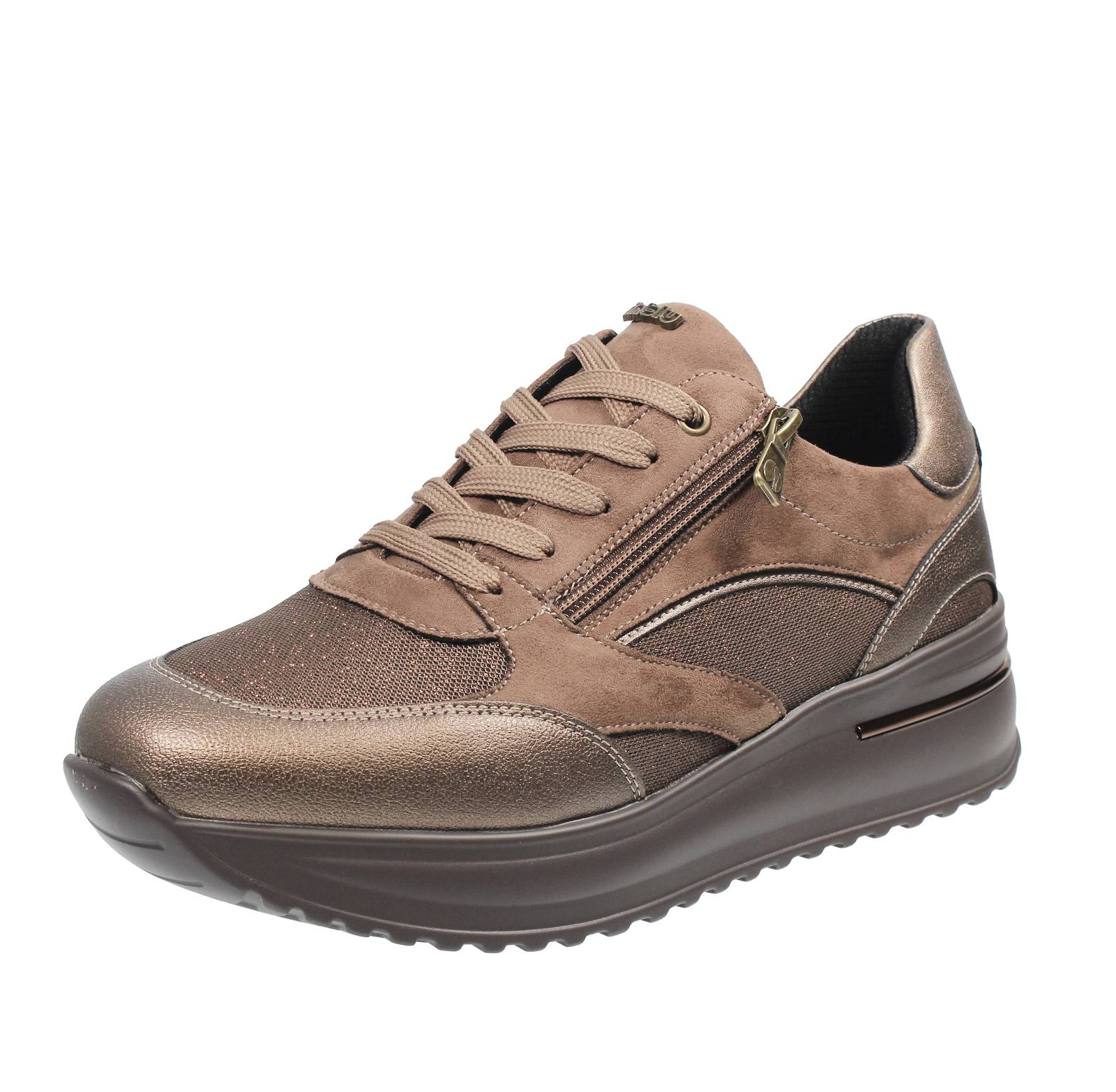 Кроссовки Inblu Glitter Con Zeppa Bronzo - Повседневные кроссовки Donna Scarpe
