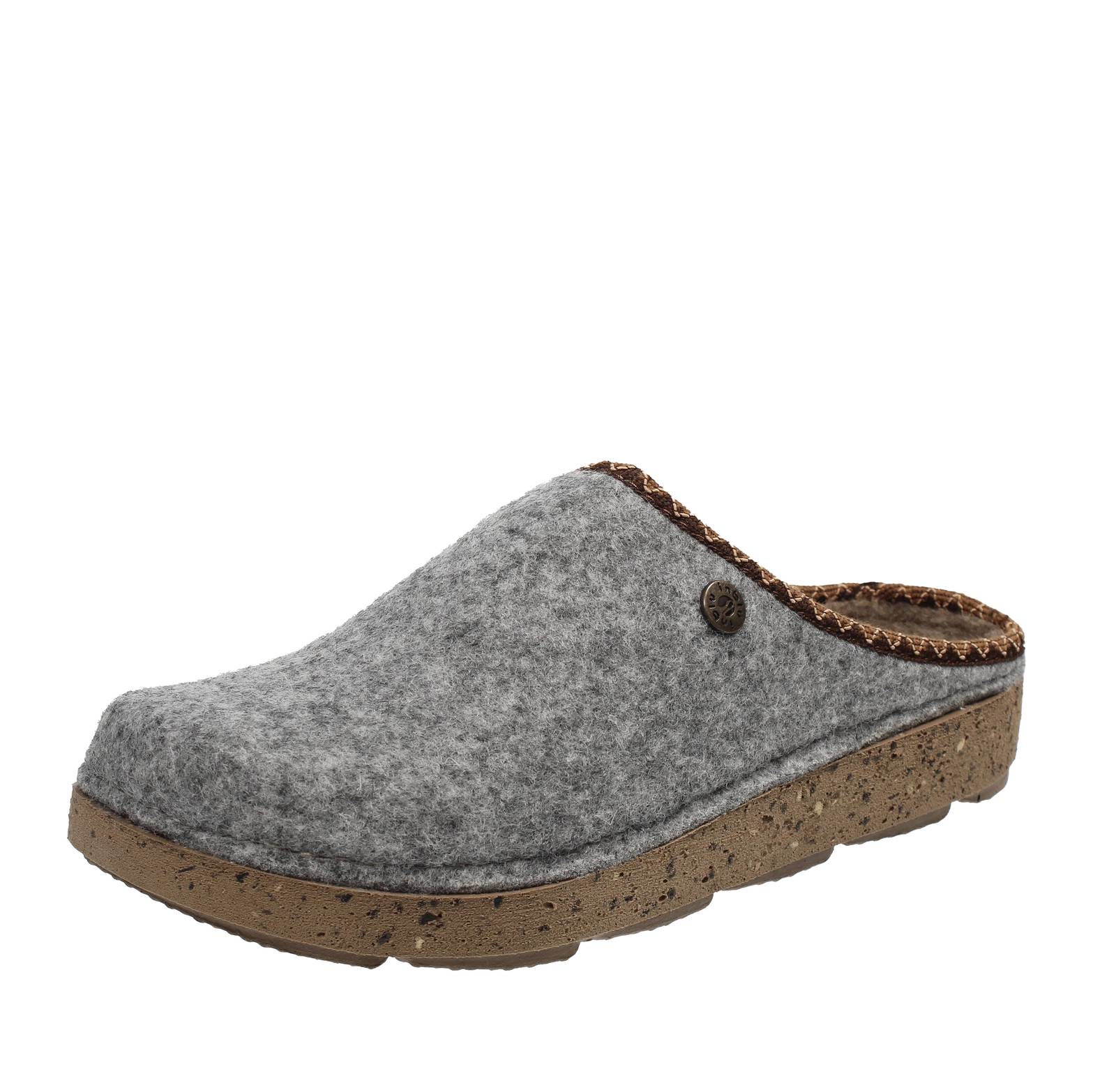 INBLU Warme Wollpantoffeln Damen silberfarben
