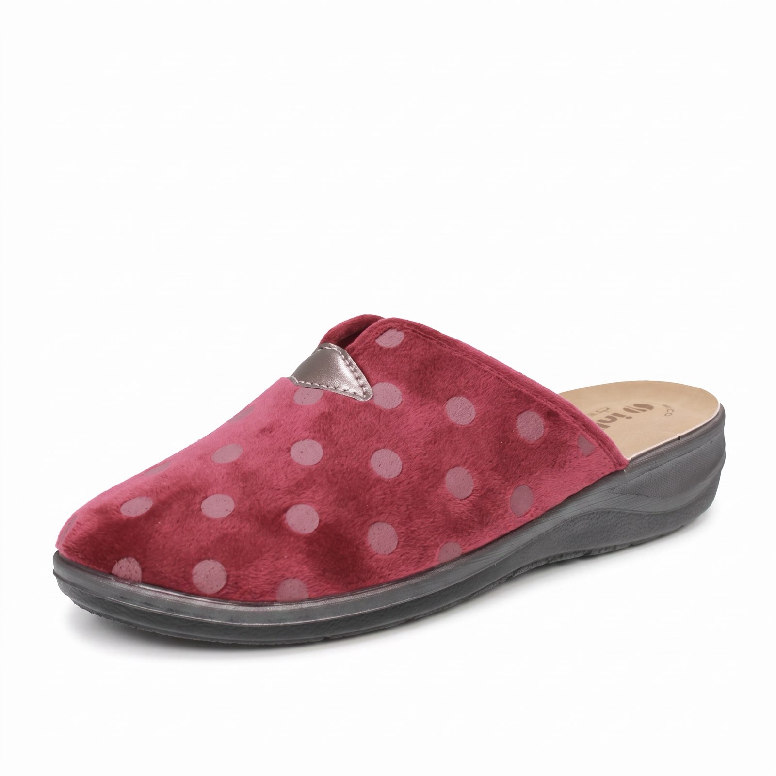 INBLU Hausschuhe aus Stoff Damen bordeaux