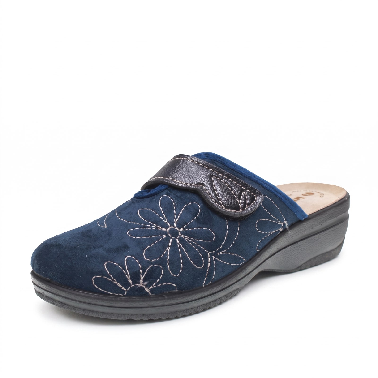 INBLU Stoffslipper mit Keil Damen blau