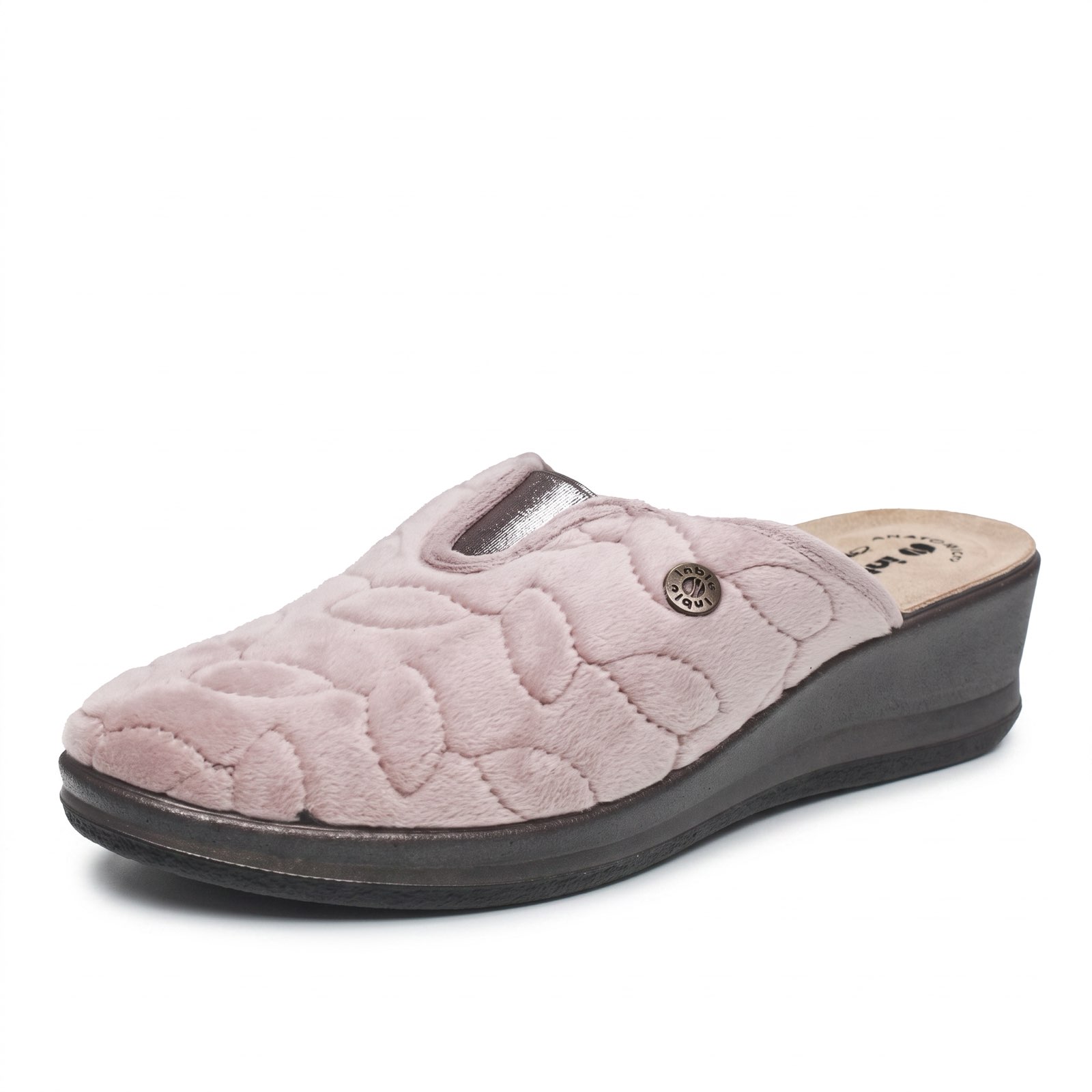 INBLU Stoffslipper mit Keil Damen beige