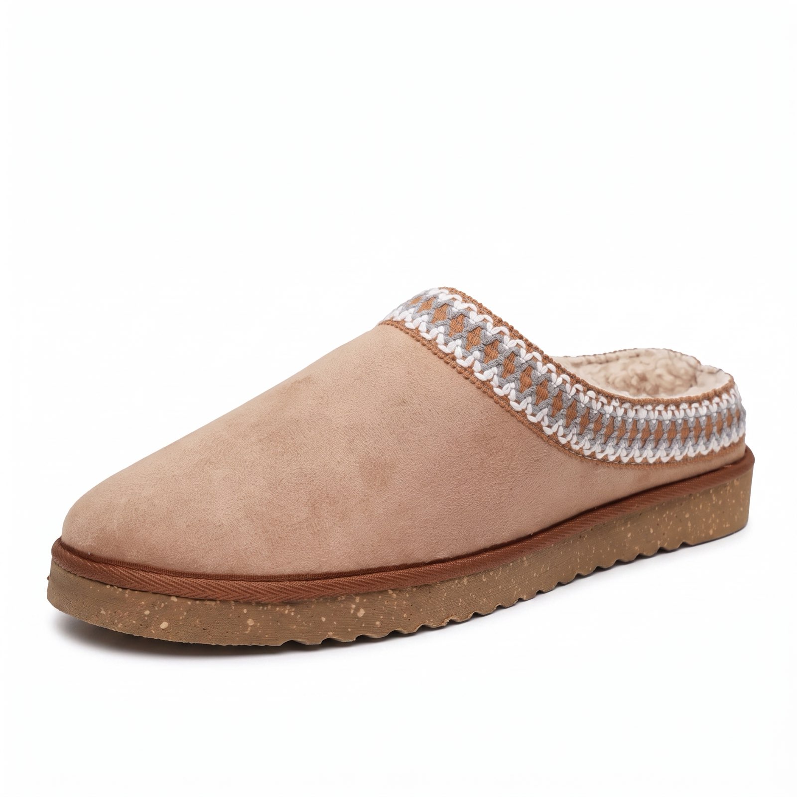 INBLU Warme Textilpantoffeln Damen sandfarben