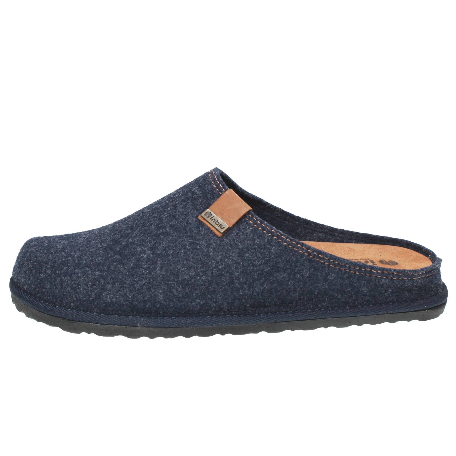 INBLU Warme Wollpantoffeln Herren blau Foto 3