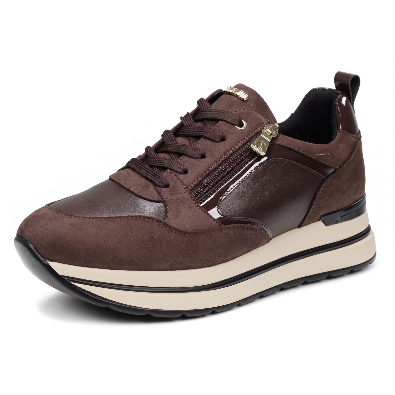 INBLU Sneakers alte con cerniera Donna testa di moro