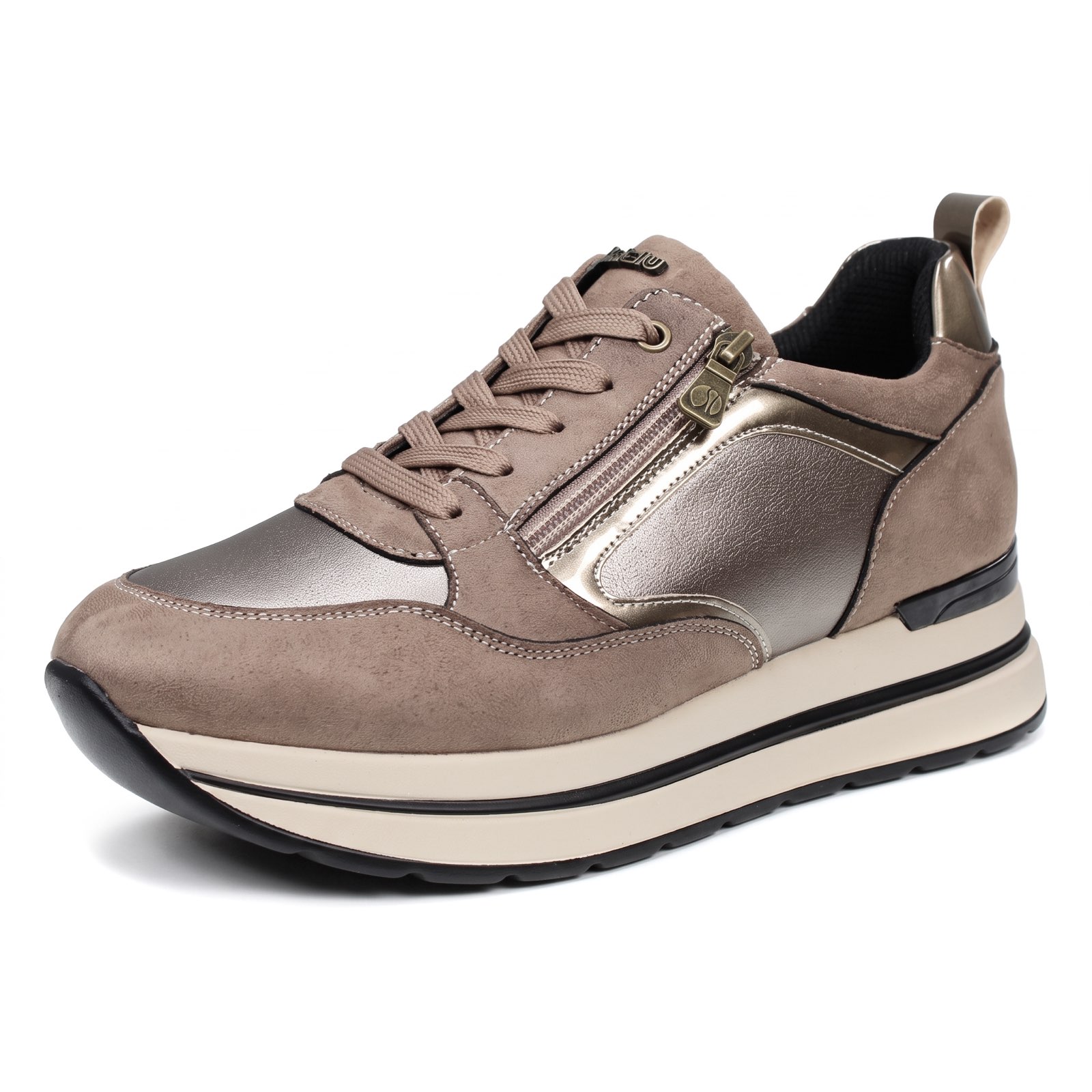 INBLU Sneakers alte con cerniera Donna sabbia