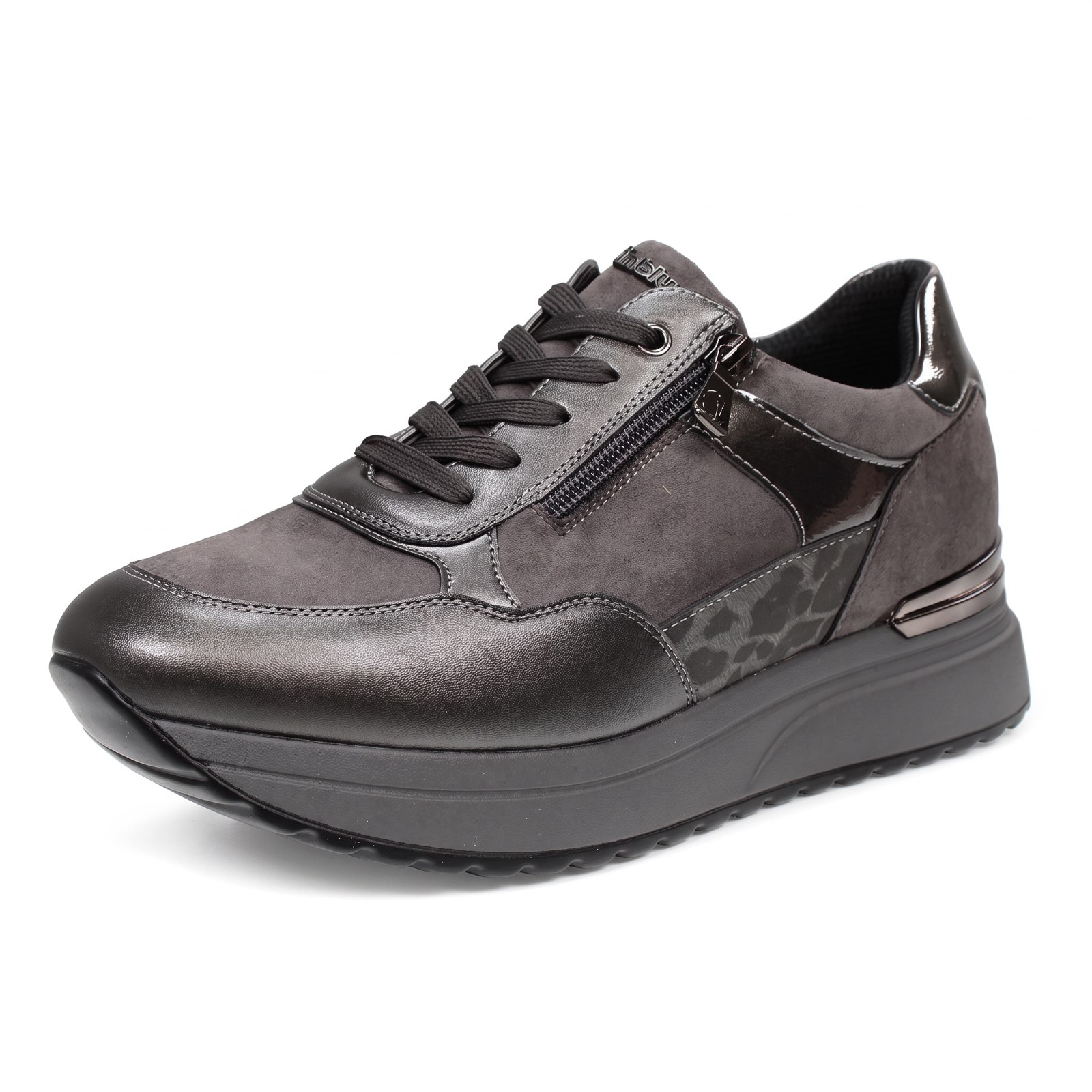 INBLU Sneakers alte con cerniera Donna grigio
