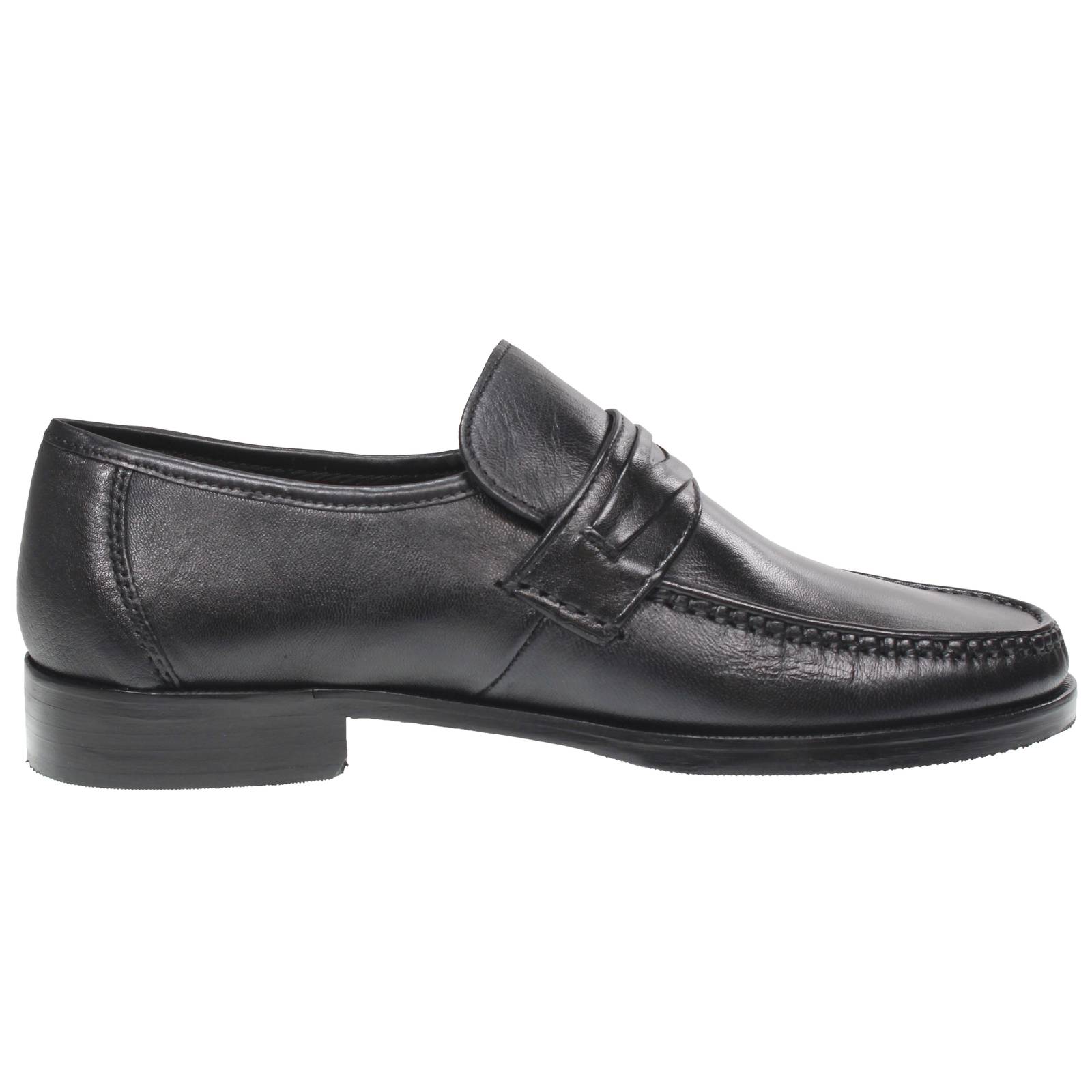 OFFICINA DEL CUOIO Mocassins en cuir avec talon Homme noir Photo 2