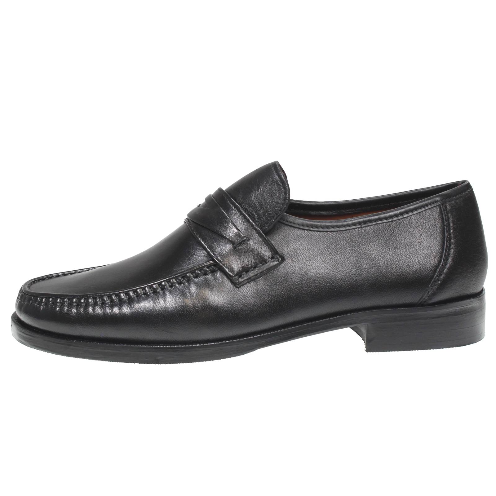 OFFICINA DEL CUOIO Mocassins en cuir avec talon Homme noir Photo 3