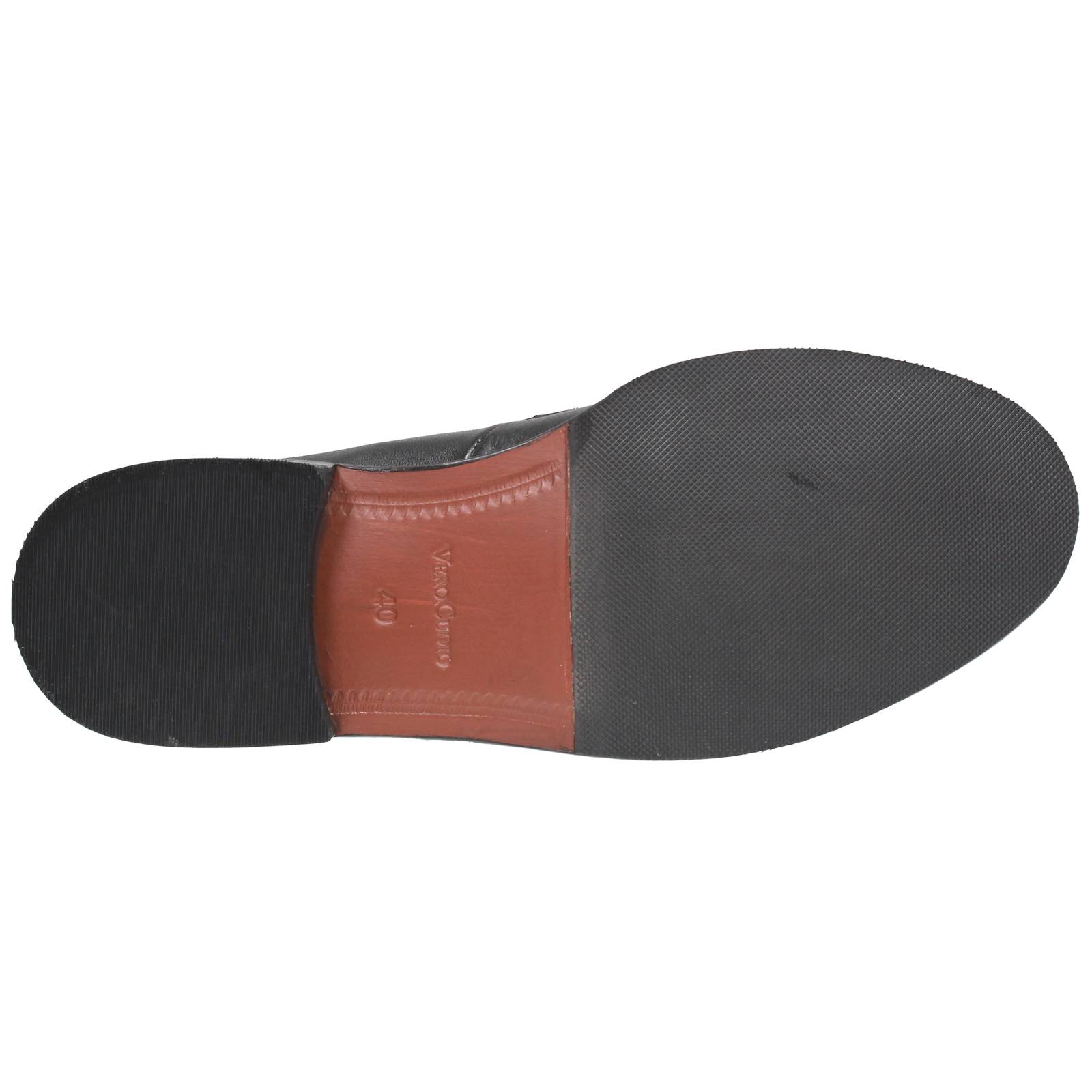 OFFICINA DEL CUOIO Mocassins en cuir avec talon Homme noir Photo 5