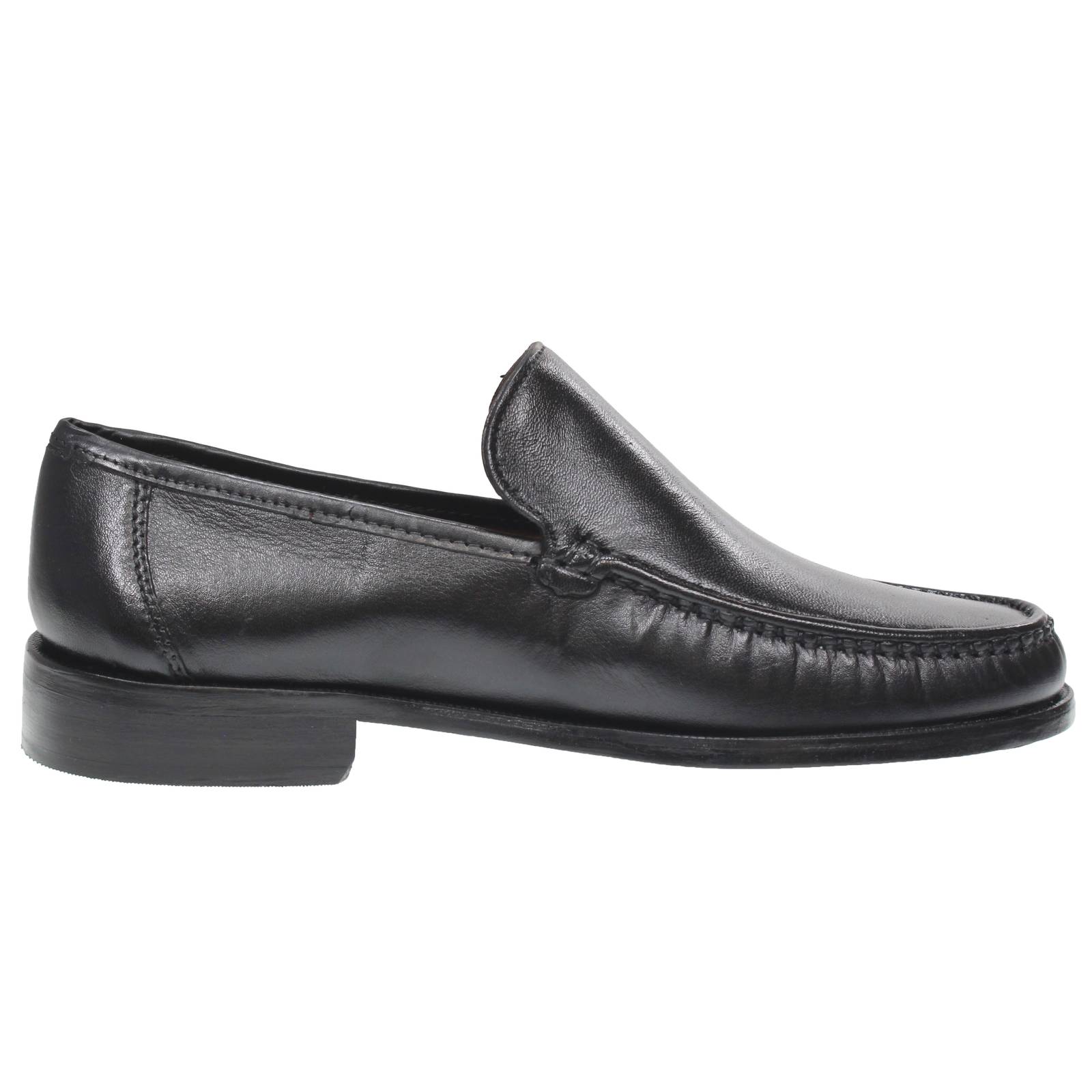 OFFICINA DEL CUOIO Mocassins en cuir avec talon Homme noir Photo 2