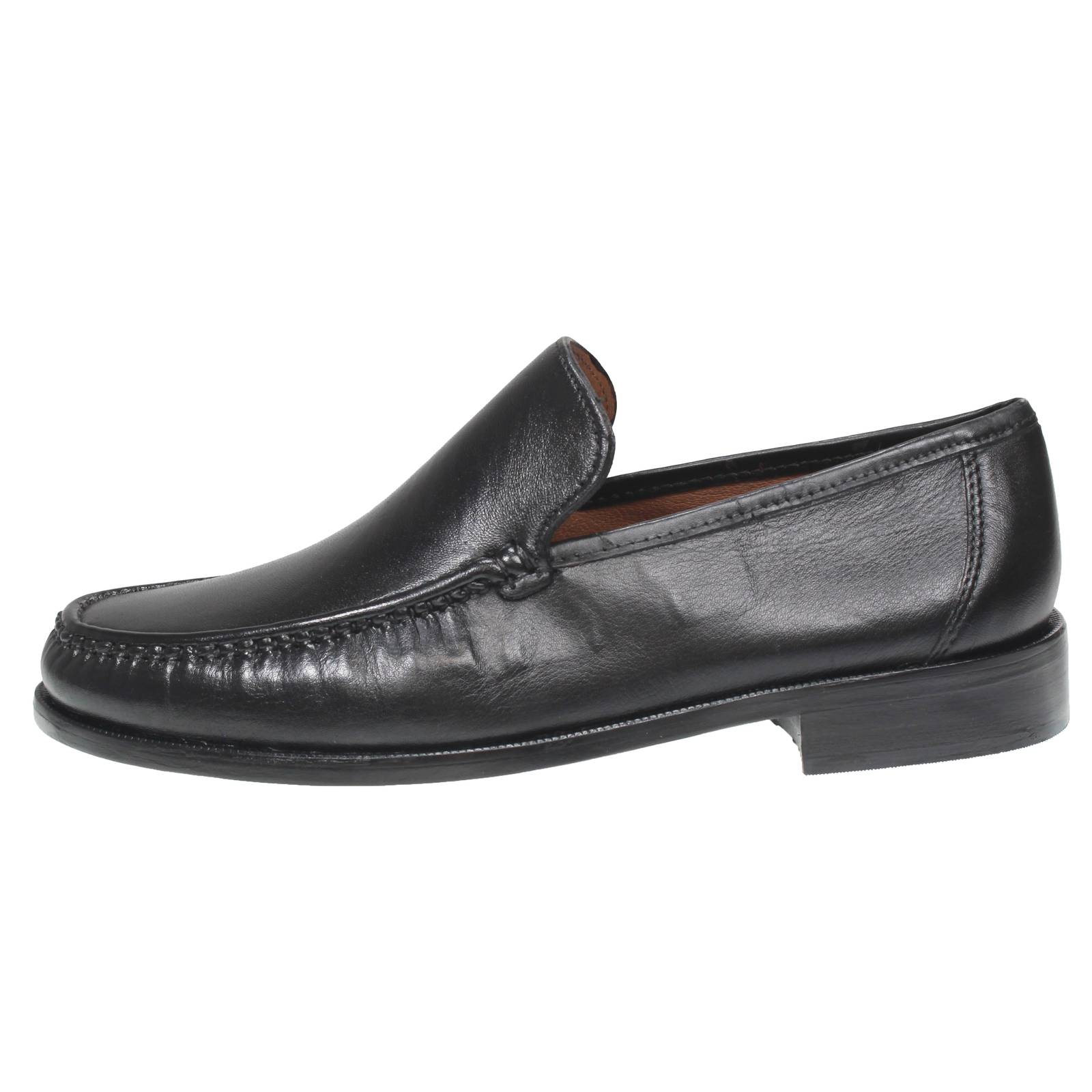 OFFICINA DEL CUOIO Mocassins en cuir avec talon Homme noir Photo 3