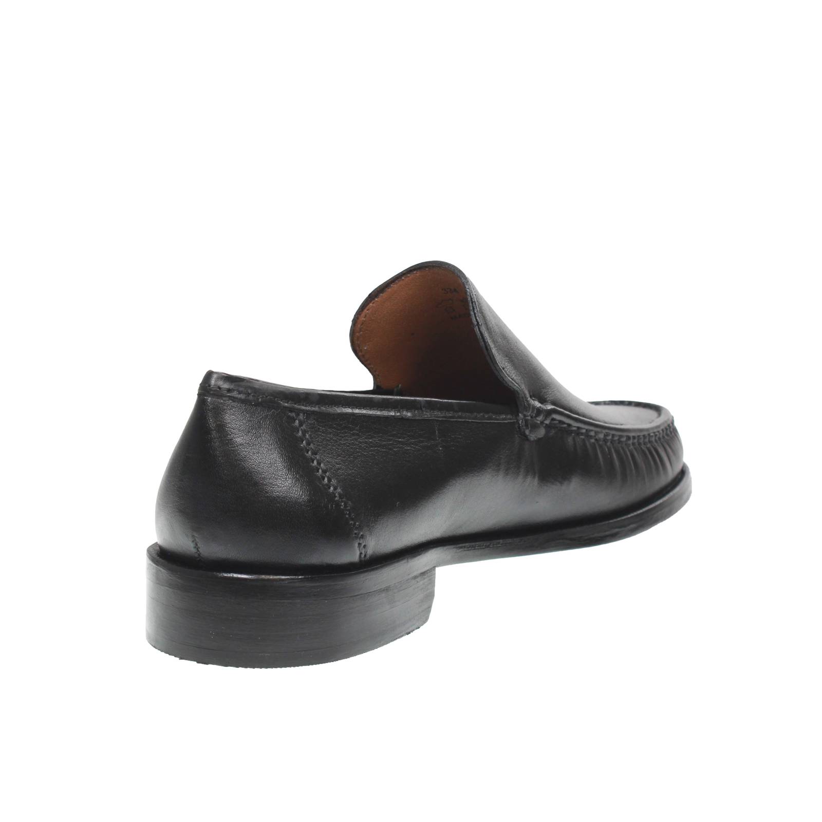 OFFICINA DEL CUOIO Mocassins en cuir avec talon Homme noir Photo 4