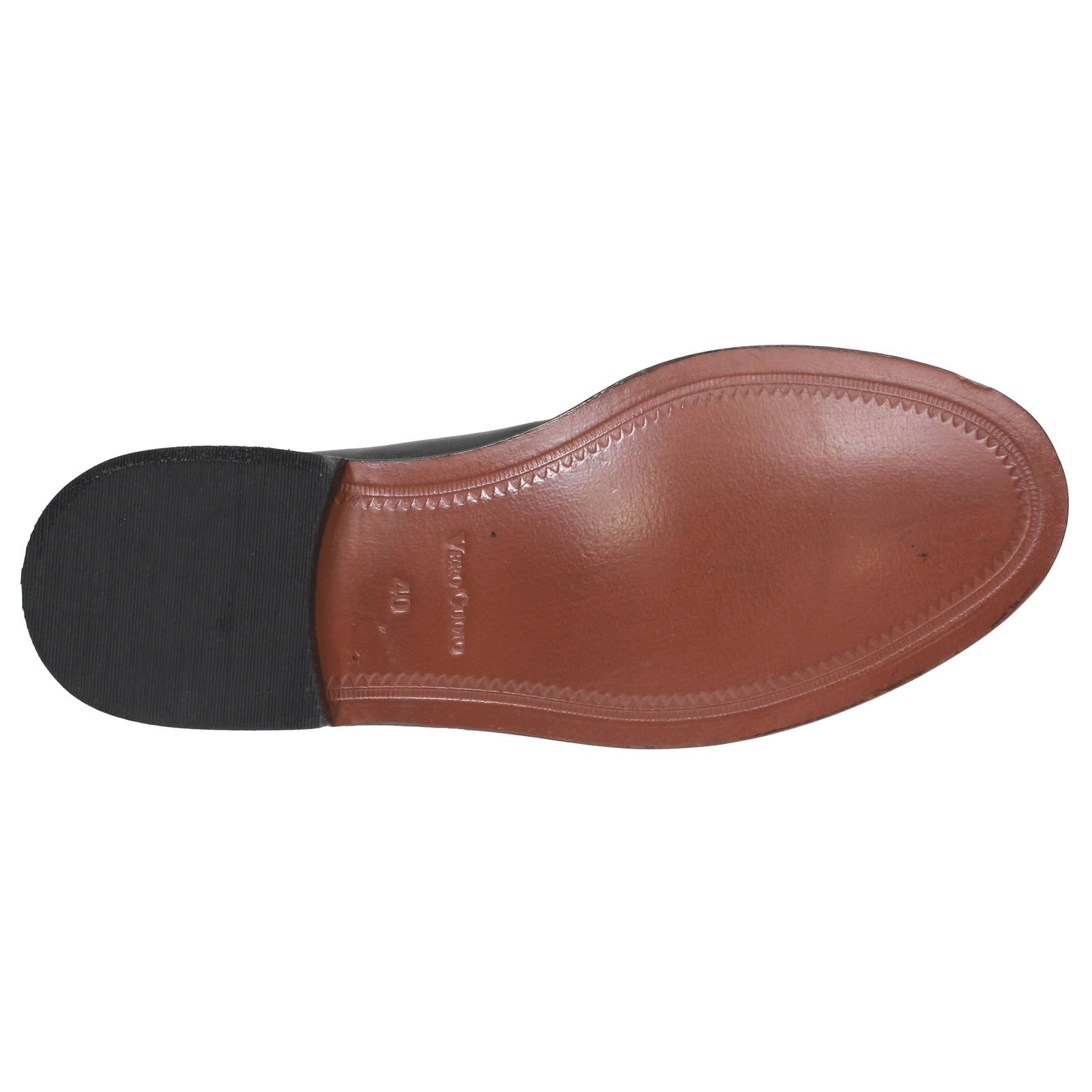 OFFICINA DEL CUOIO Mocassins en cuir avec talon Homme noir Photo 5