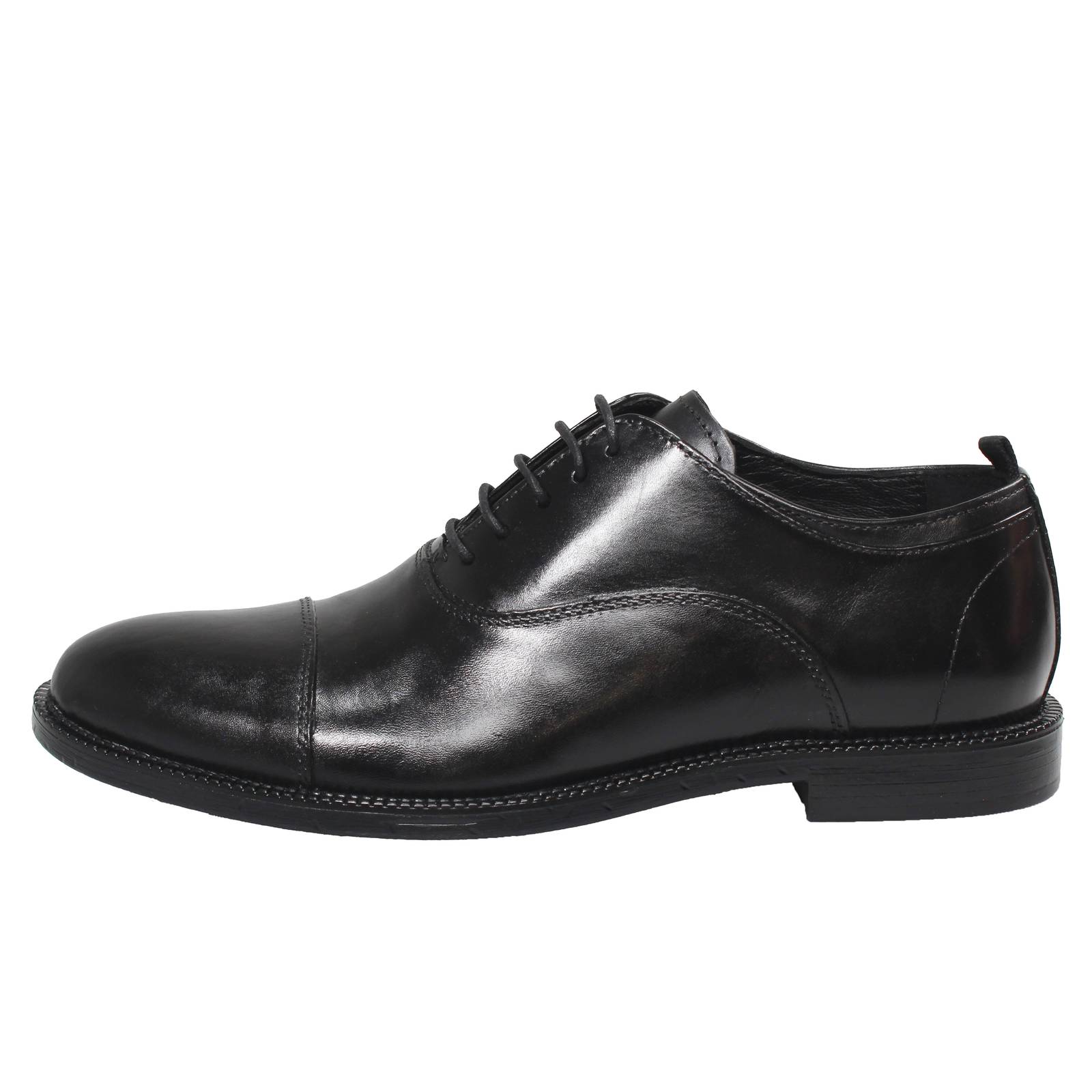 OFFICINA DEL CUOIO Chaussures à lacets en cuir Oxford Homme noir Photo 3