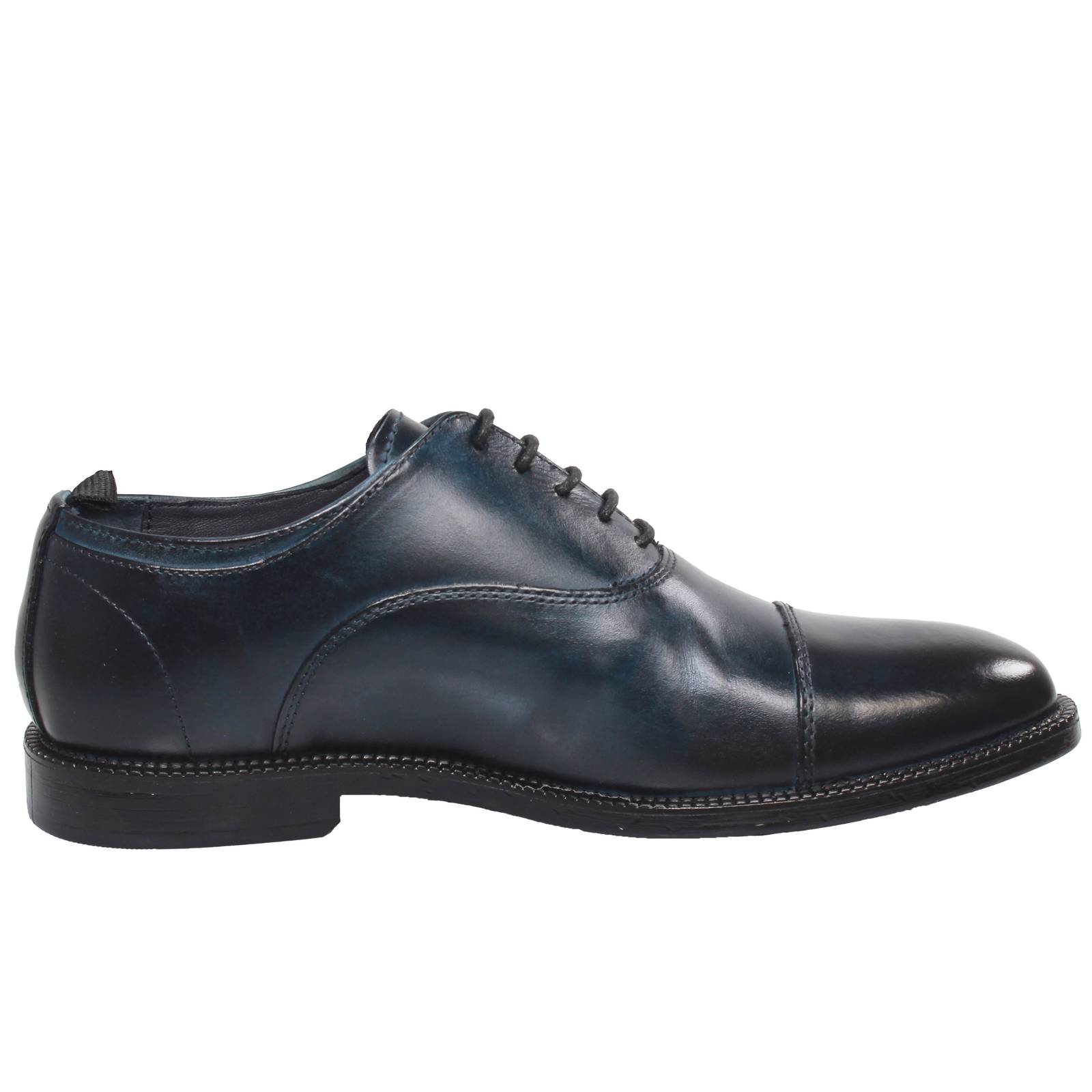 OFFICINA DEL CUOIO Chaussures à lacets en cuir Oxford Homme bleu Photo 2