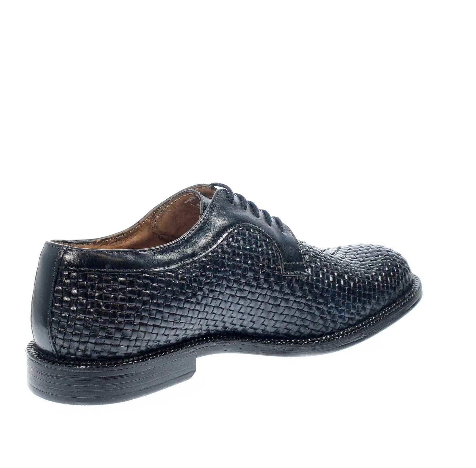 BOLZONI SHOES DI ENRICO BOLZONI Lacets de derby en cuir tressé Homme bleu Photo 4
