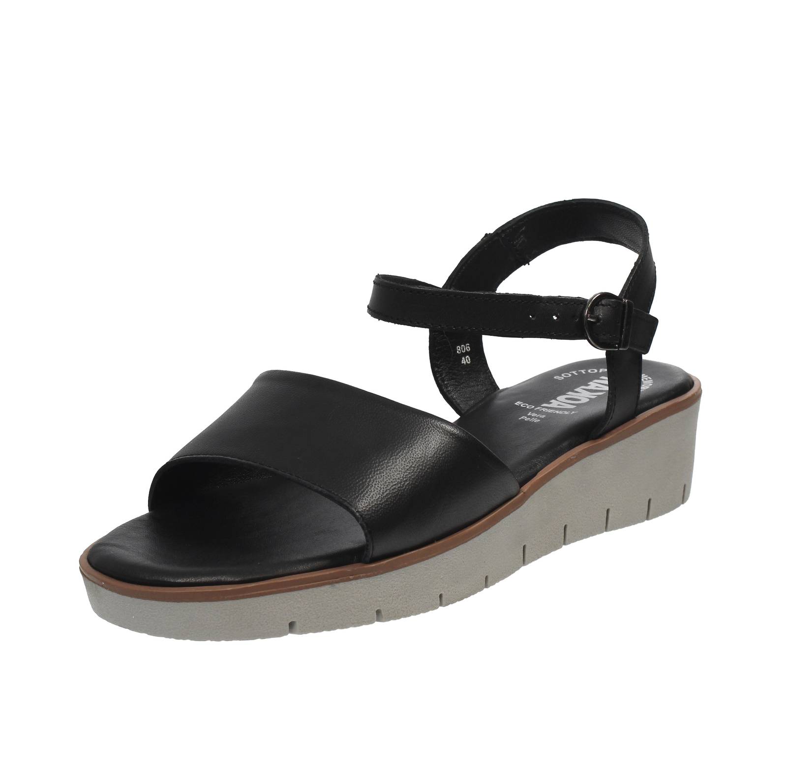 Накоа Ледер Сандаленен на плато Кейлабсатц шварц - Дамен Шухе Сандаленен