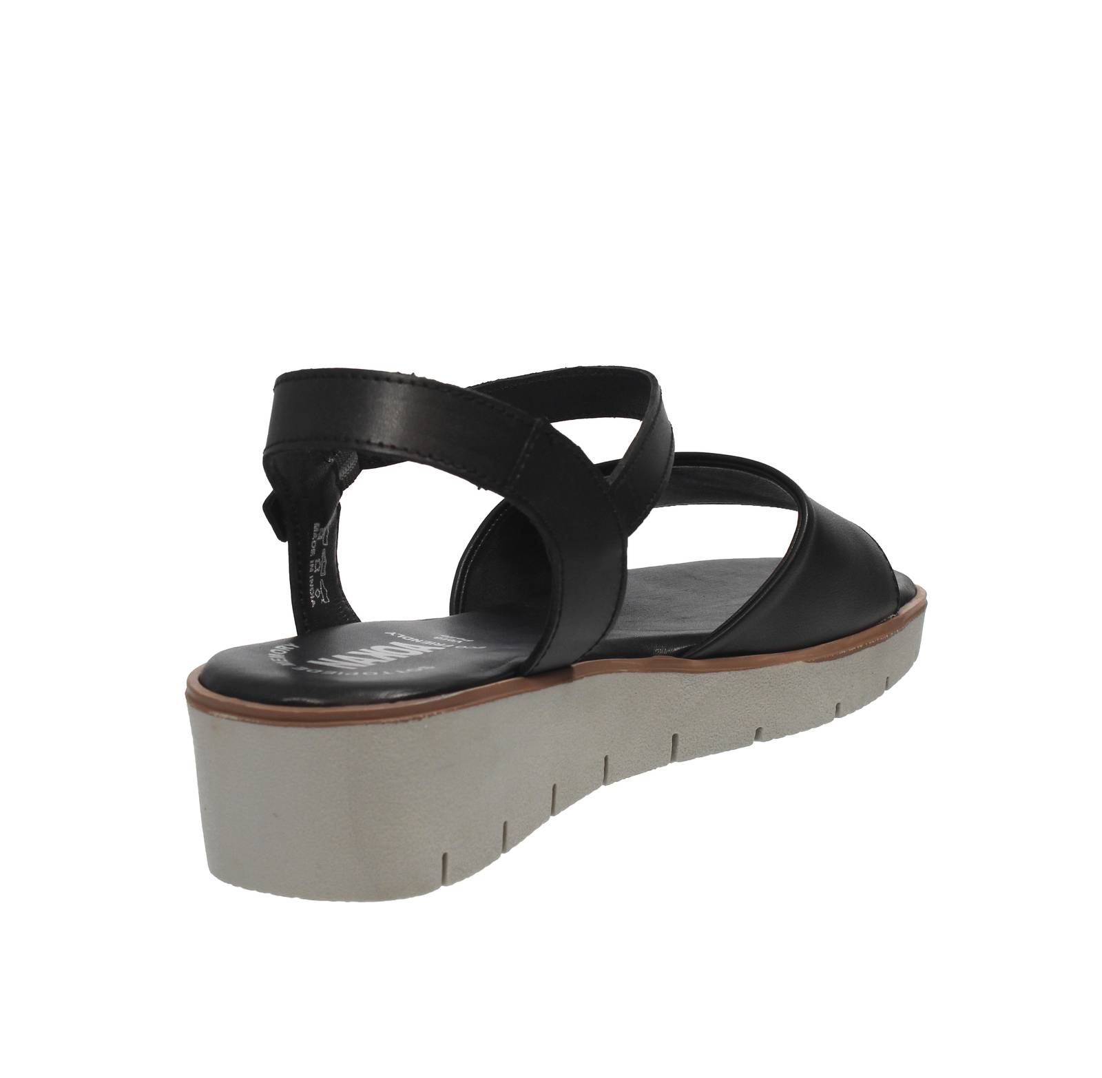 NAKOA Leder-Keilsandalen Damen schwarz Foto 4