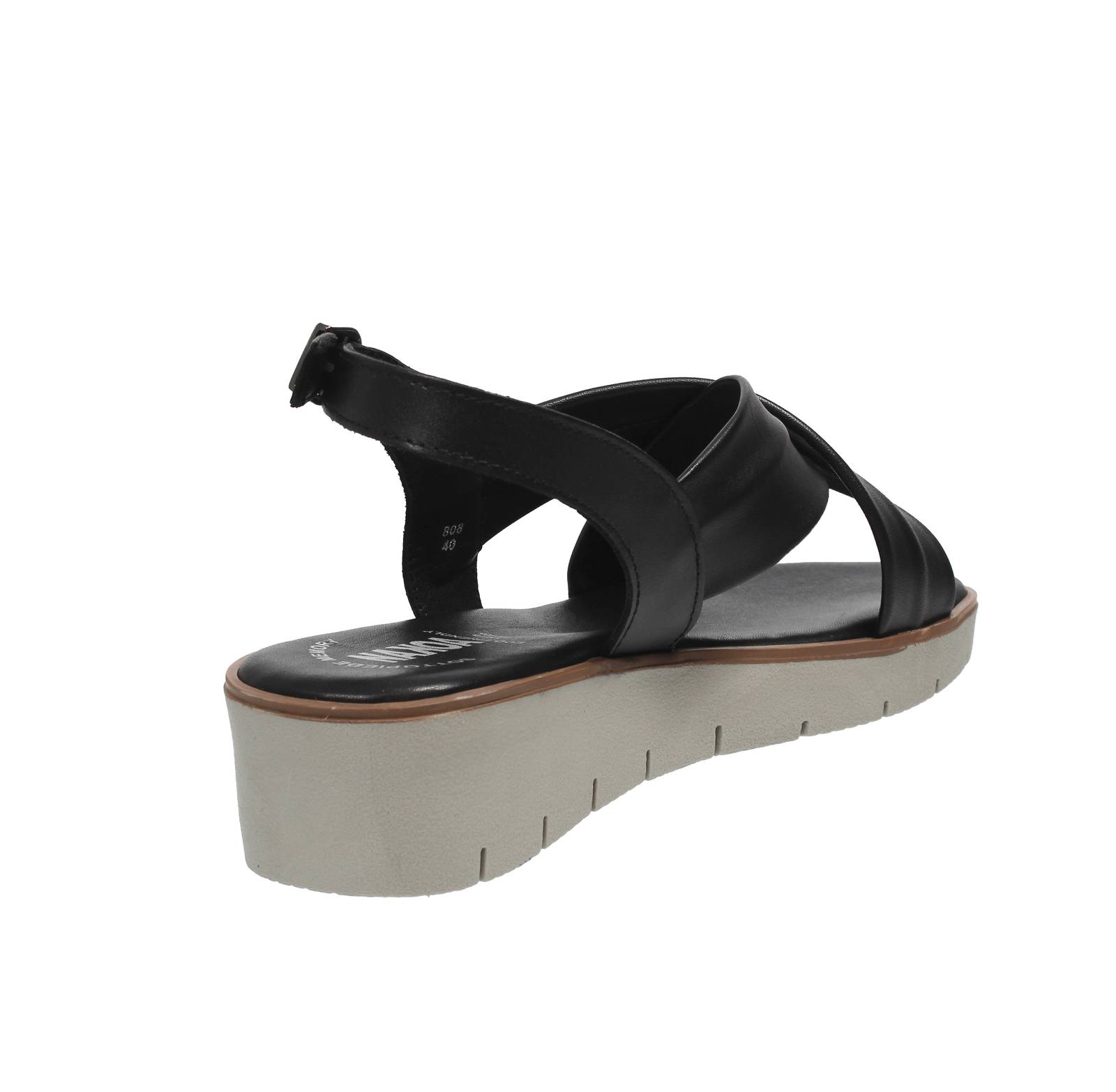 NAKOA Leder-Keilsandalen Damen schwarz Foto 4