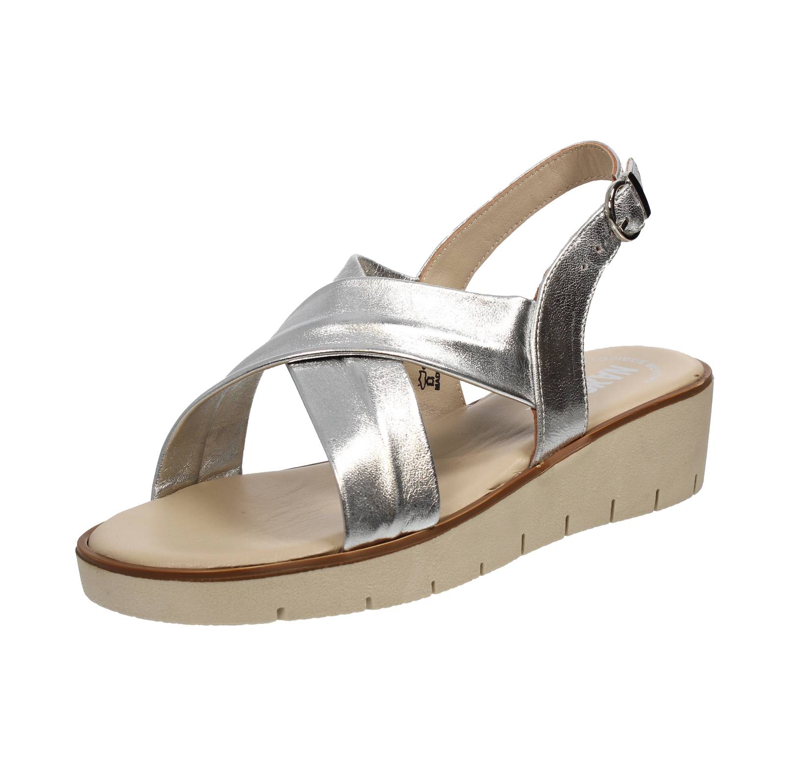 Накоа Ледер Сандаленен из Кейлабсатца Зильбер - Дамен Шухе Сандаленен Кейлабсатц