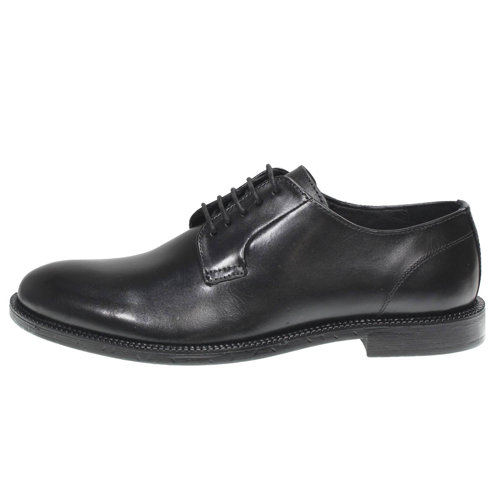 OFFICINA DEL CUOIO Derby en cuir à lacets Homme noir Photo 3