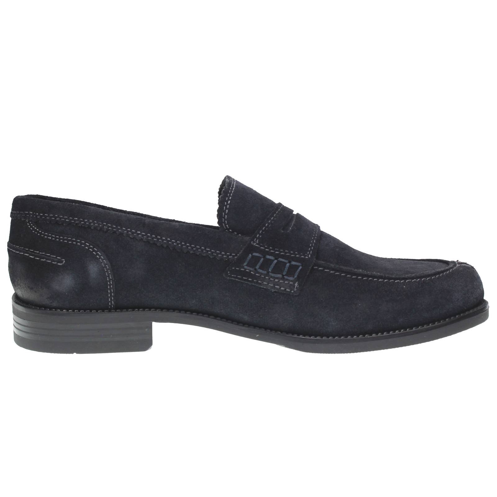 OFFICINA DEL CUOIO Mocassins universitaires en daim Homme bleu Photo 2