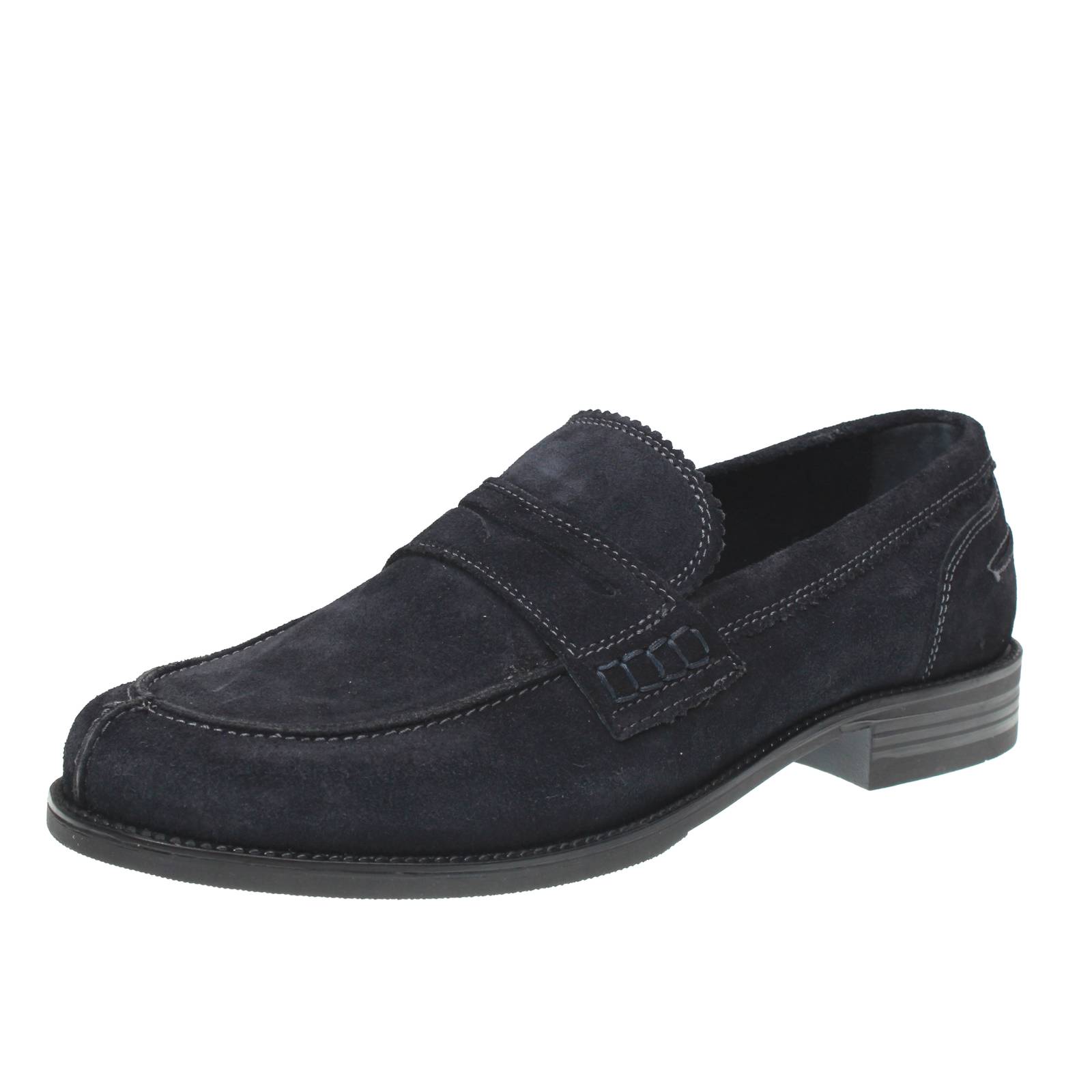 OFFICINA DEL CUOIO Mocassins universitaires en daim Homme bleu